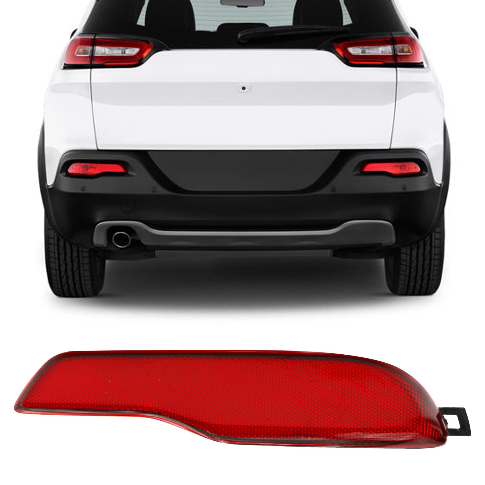 Saihisday Rear Bumper Reflector Red Lens Replacement For Jeep Cherokee 2014 2015 2016 2017 2018 Rear Passenger Side (Right)