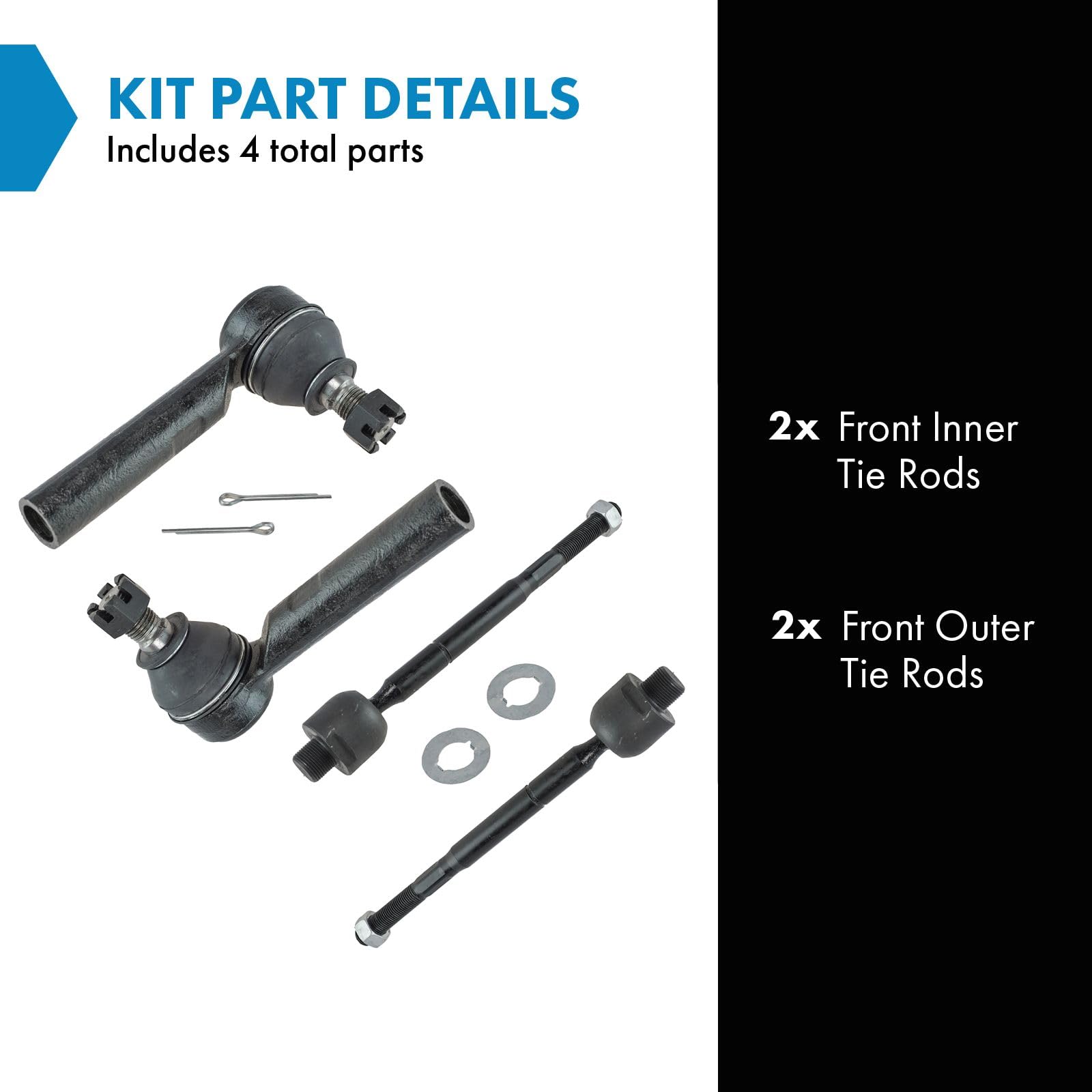 Trq Front Tie Rod Set Compatible With 2003-2009 Lexus Gx470 Toyota 4Runner