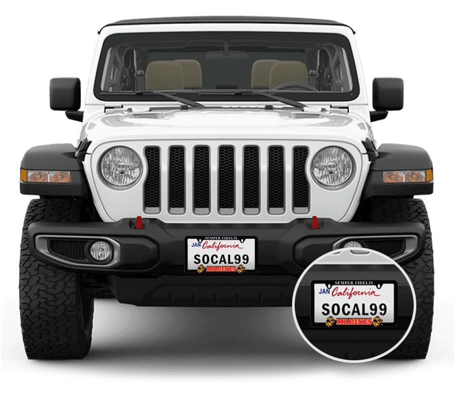 Officially Licensed Marine Corps Usmc Car License Plate Frame/Universal Fit/Weatherproof Abs Plastic/Decal And Mounting Screws I