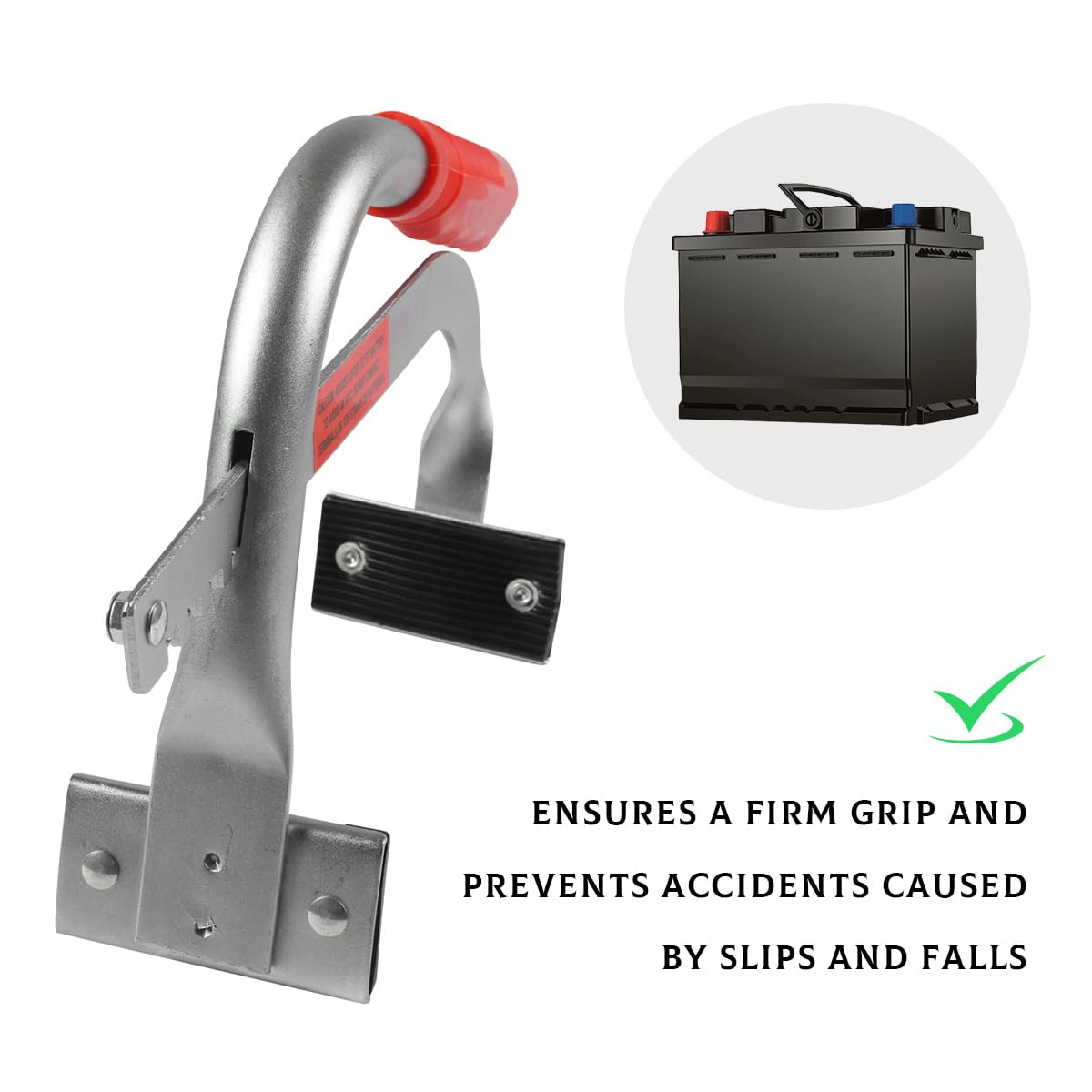Gasedin Battery Carrier, Adjustable to 7 Battery Rack with Non-Slip Rubber Pads, Carrying Gripper for Top Post or Side Post Ba