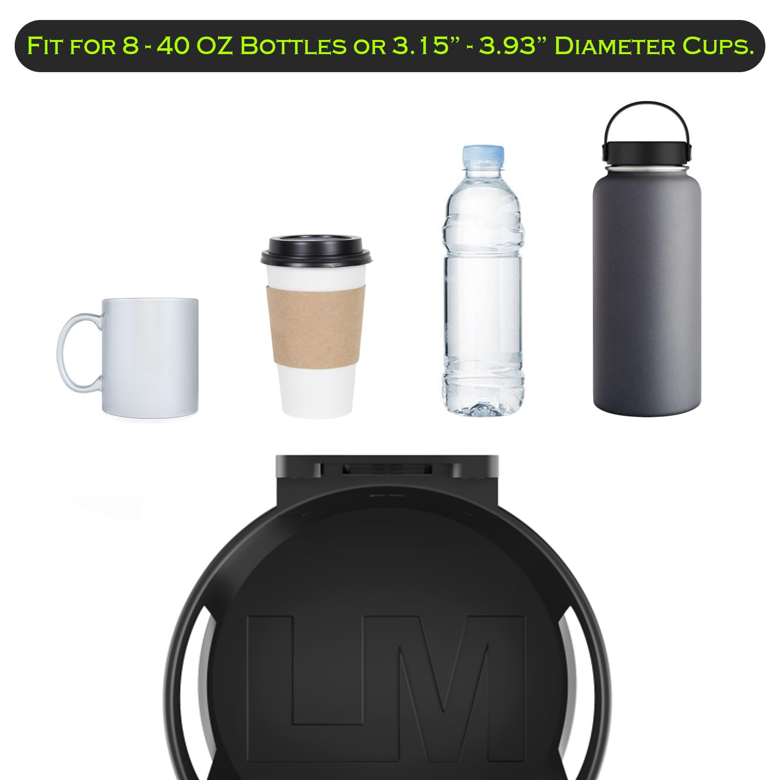 LITTLEMOLE Large Cup Holder, Universal Drink Holder for Almost Any Size Bottle or Can, Great for Rvs, Cars, Vans, Trucks, Boats