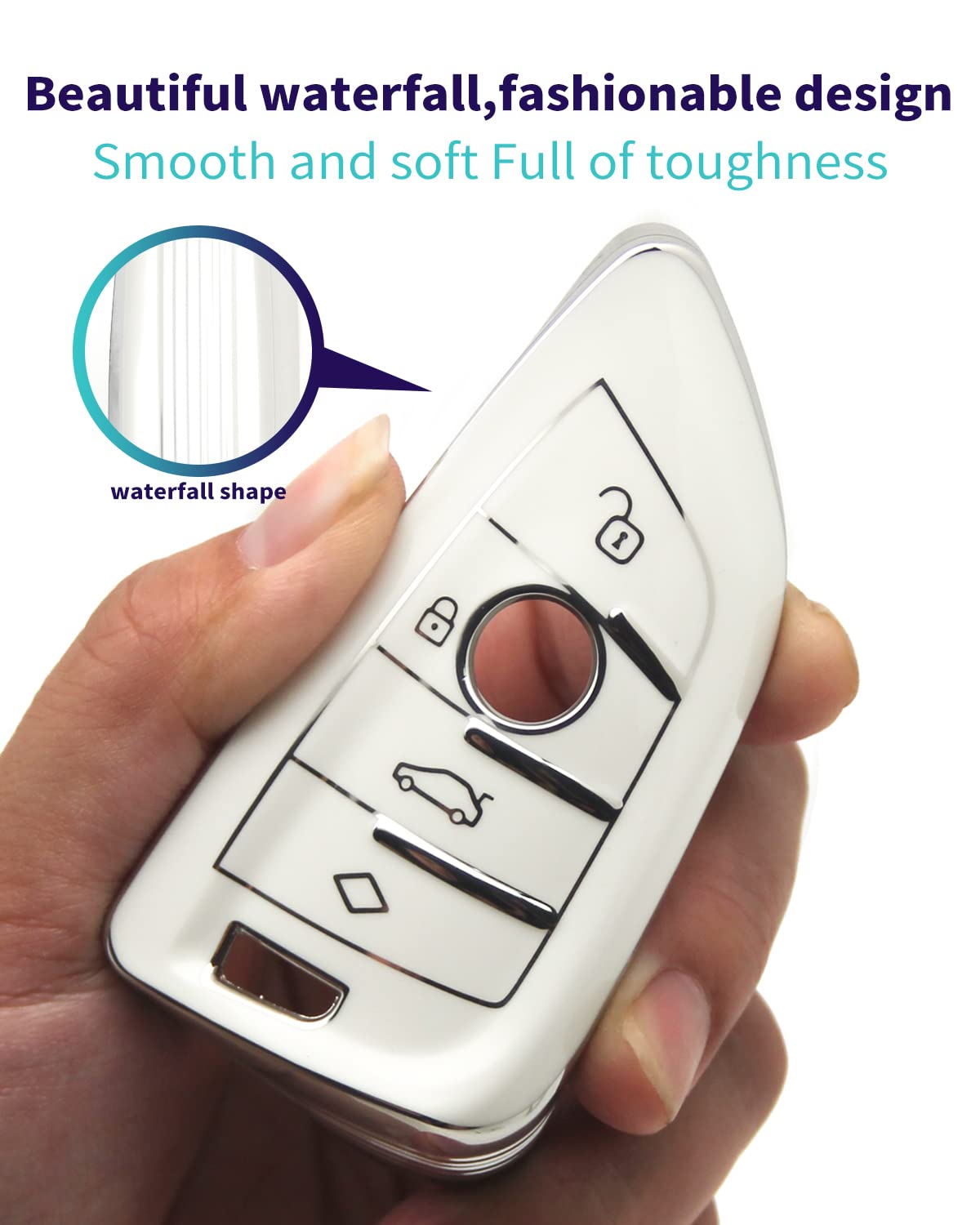 Haoyoumei Suitable For Bmw Key.Advanced Soft Tpu Key Case Is Compatible With X1 X3 X4 X5 X6 X7 M5 M6 1 3 4 5 6 7 Gt3 Gt5 Gt6 Key
