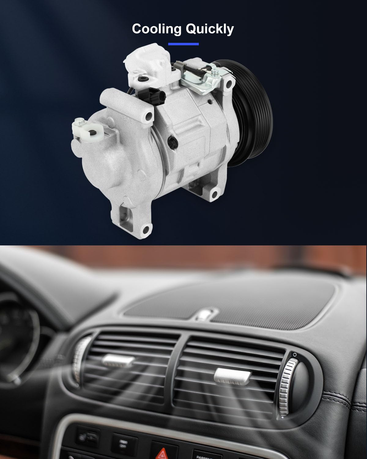 ECCPP A/C Compressor with Clutch 2013-2017 for Honda for Accord 2.4L AC Compressor