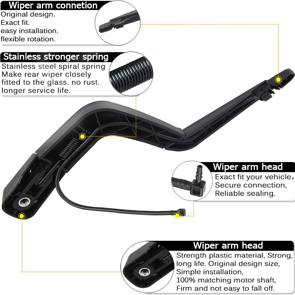 For Genuine 15276248 Window Wiper Arm Set-Replacement For Gmc Acadia,Saturn Outlook 2007-2012, Rear Windshield Wiper Arm Blade Assembly-Factory Oe Style
