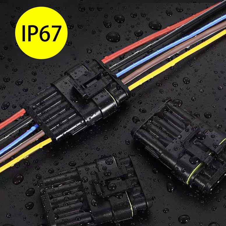 Yetor 5Pin Connector,16Awg Way Car Waterproof Electrical Connector, Auto Electrical Wire Connectors Marine For Car, Truck, Boat,