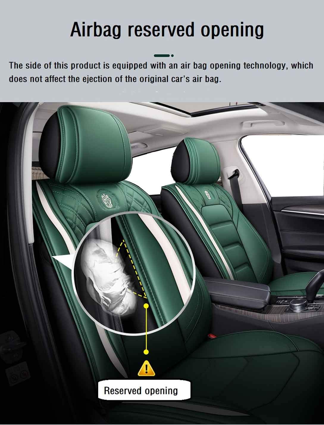 YXQYOEOSO Leather Auto Car Seat Covers Full Set for 5 Seats, Universal Fit, Black & Blue, Model YOEOSO2021A
