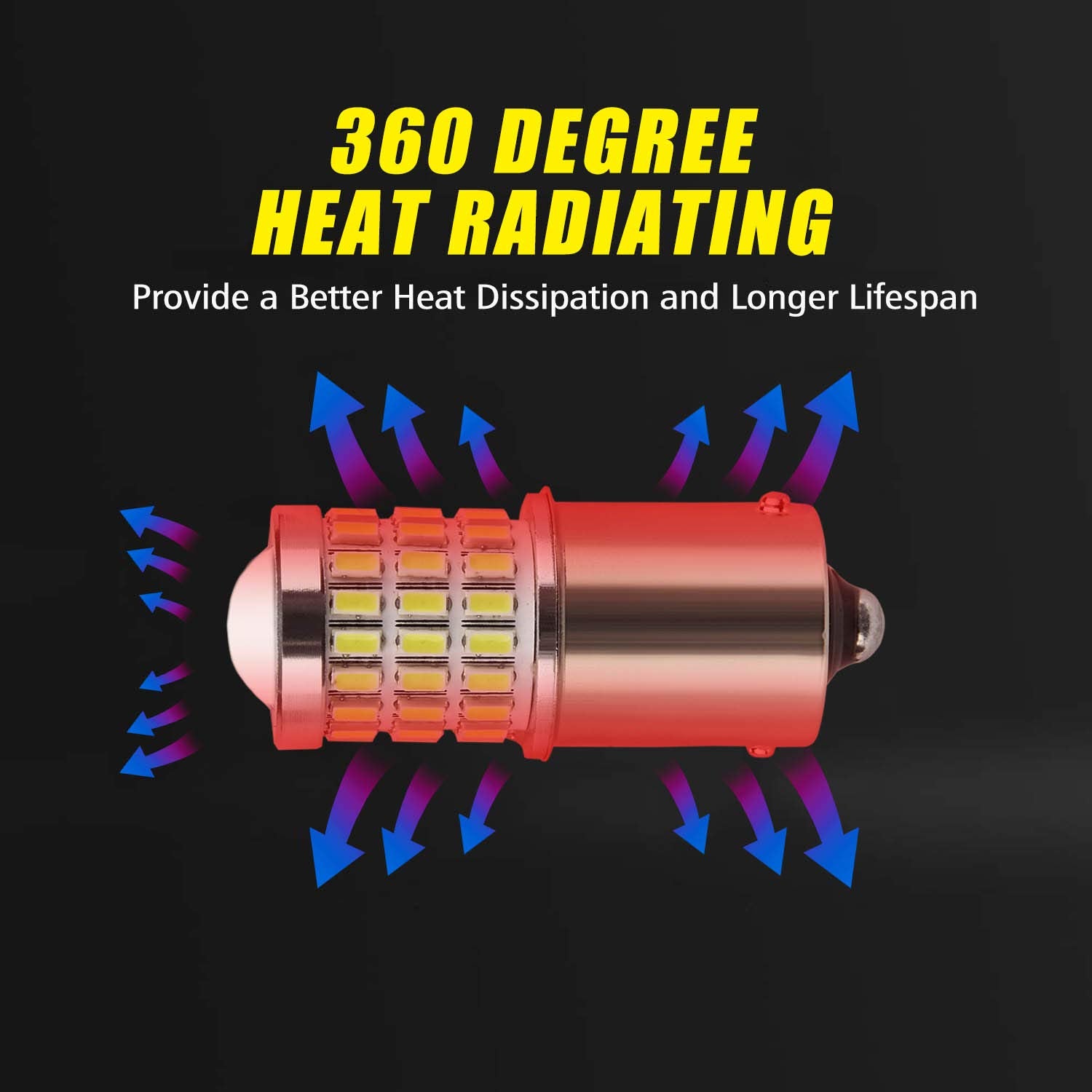 Auxlight 1156 Ba15S 1003 1156A 1141 7506 Led Bulbs Xenon White, Ultra Bright 57-Smd Led Replacement For Back Up/Reverse Lights, Brake/Tail Lights, Turn Signal/Parking Or Running Lights (Pack Of 2)