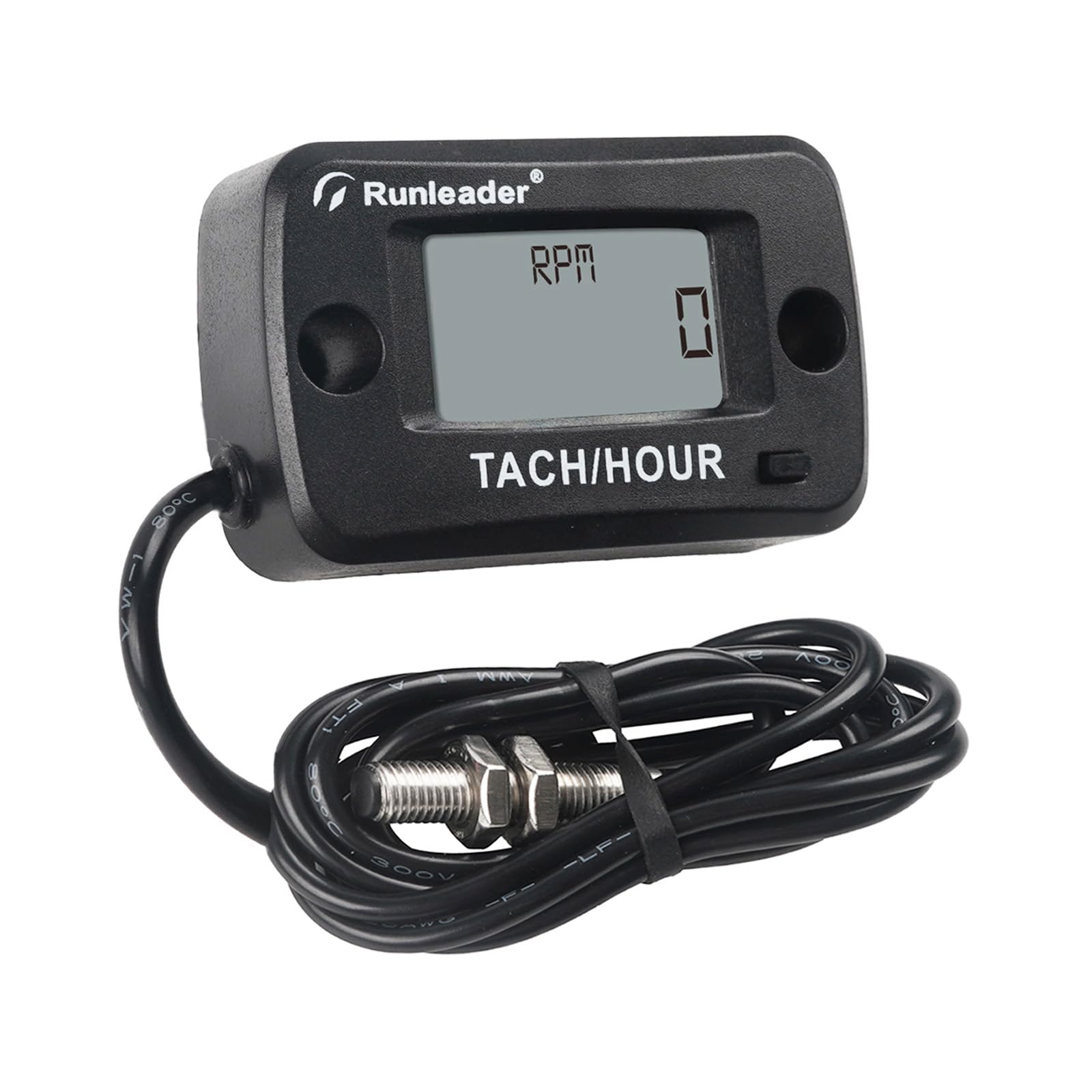 Runleader Rotating Shaft Hour Meter Tachometer,RPM Magnetic Pickup,Maintenance Reminder,Display Shutdown for Lawn Mower Generato