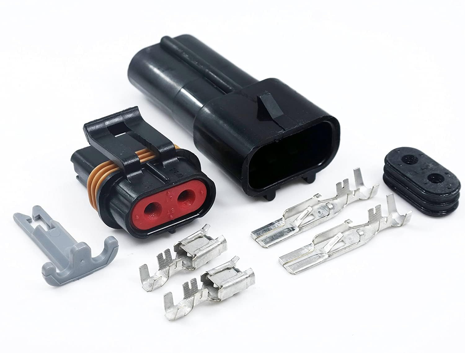 263Pcs 46Amp (2,3 Pin) 46Amp Metri-Pack Waterproof Connector Terminals And Seals 10-12 14 16 Awg Kit