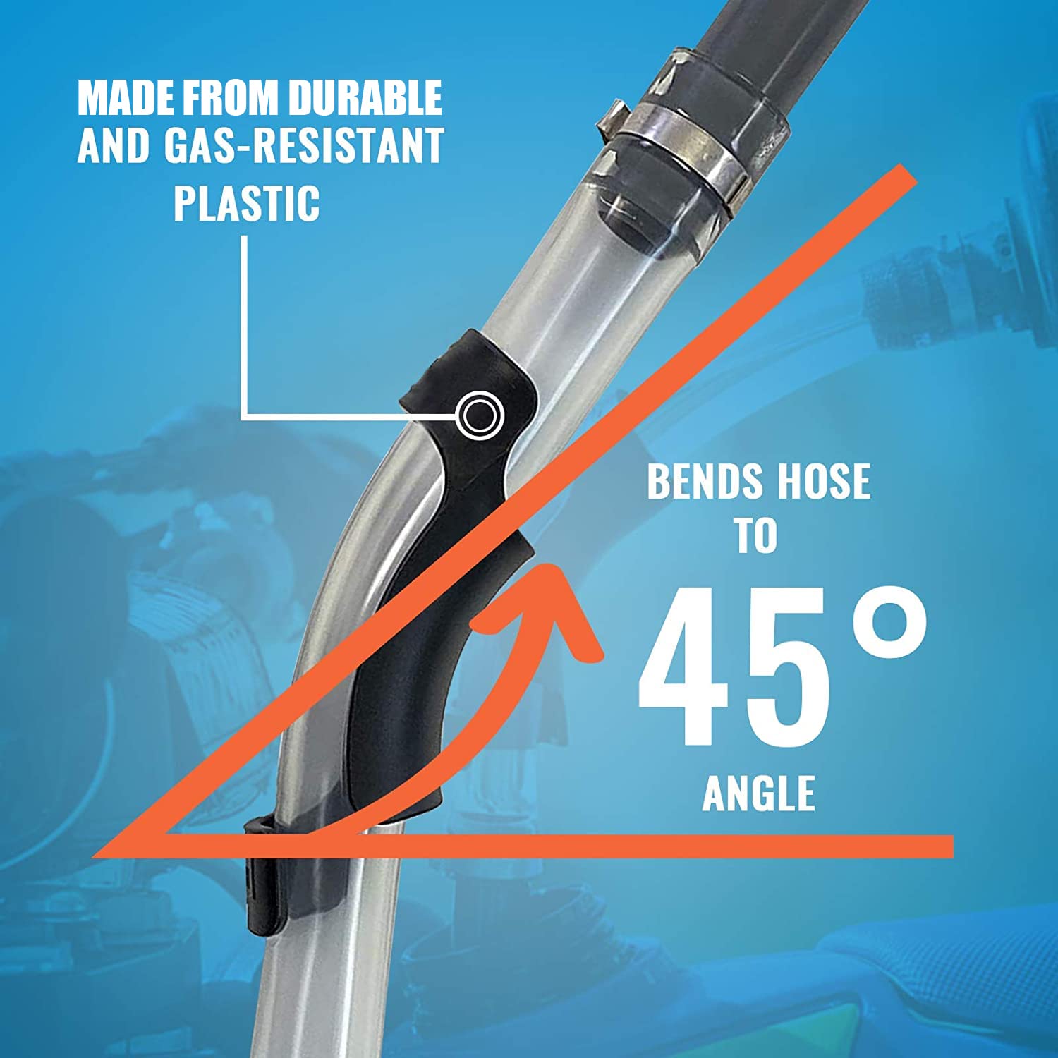 Prijesse 4 Pack Racing Fuel Filler Jug Hose, 14 Inch Transparent Gas Can Hose With 2 Pack Hose Bender, Clear Racing Fuel Filler