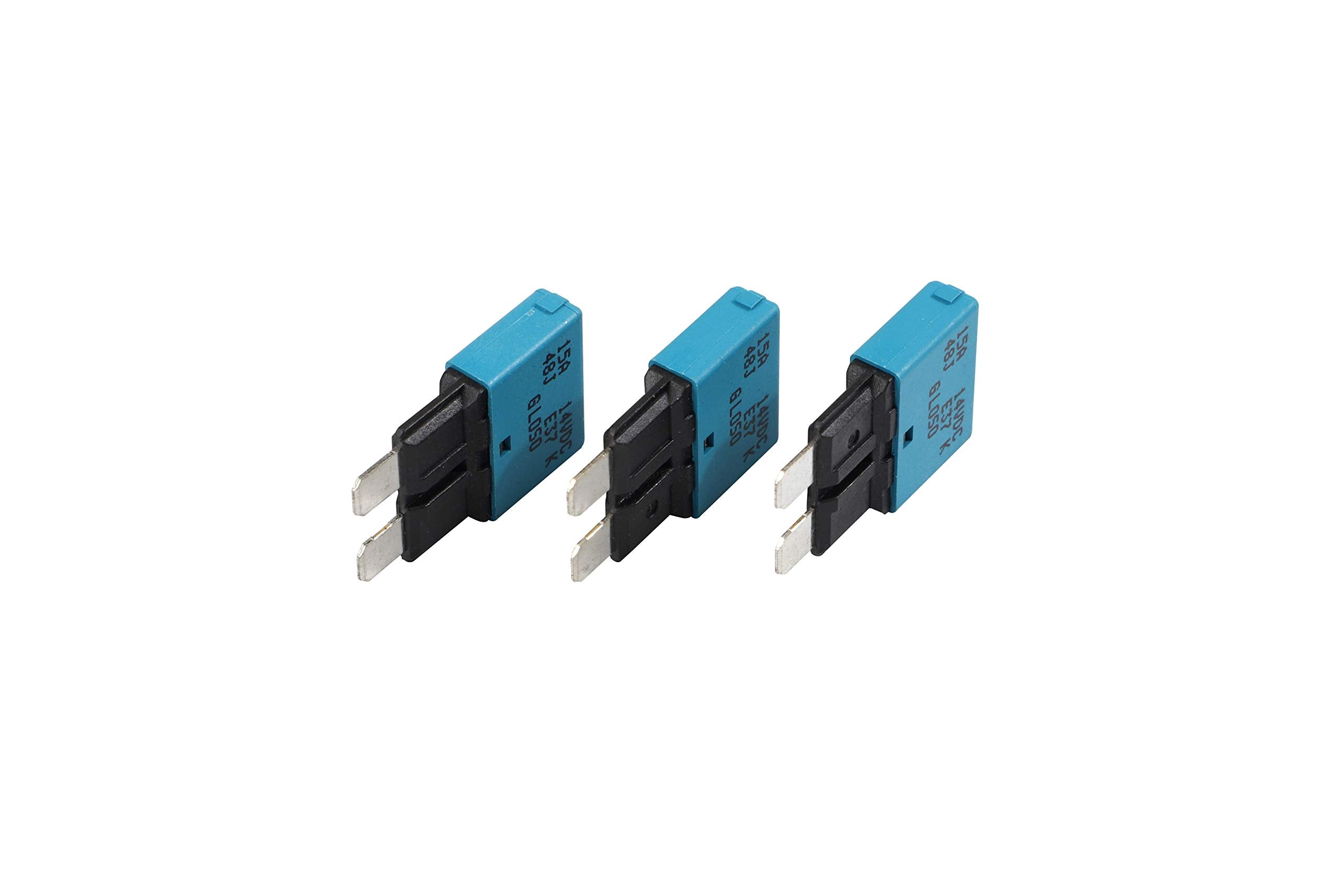 Gloso E37 Auto (T1) Reset Low Profile Atc/Ato Circuit Breakers - (15A - 3 Pack)