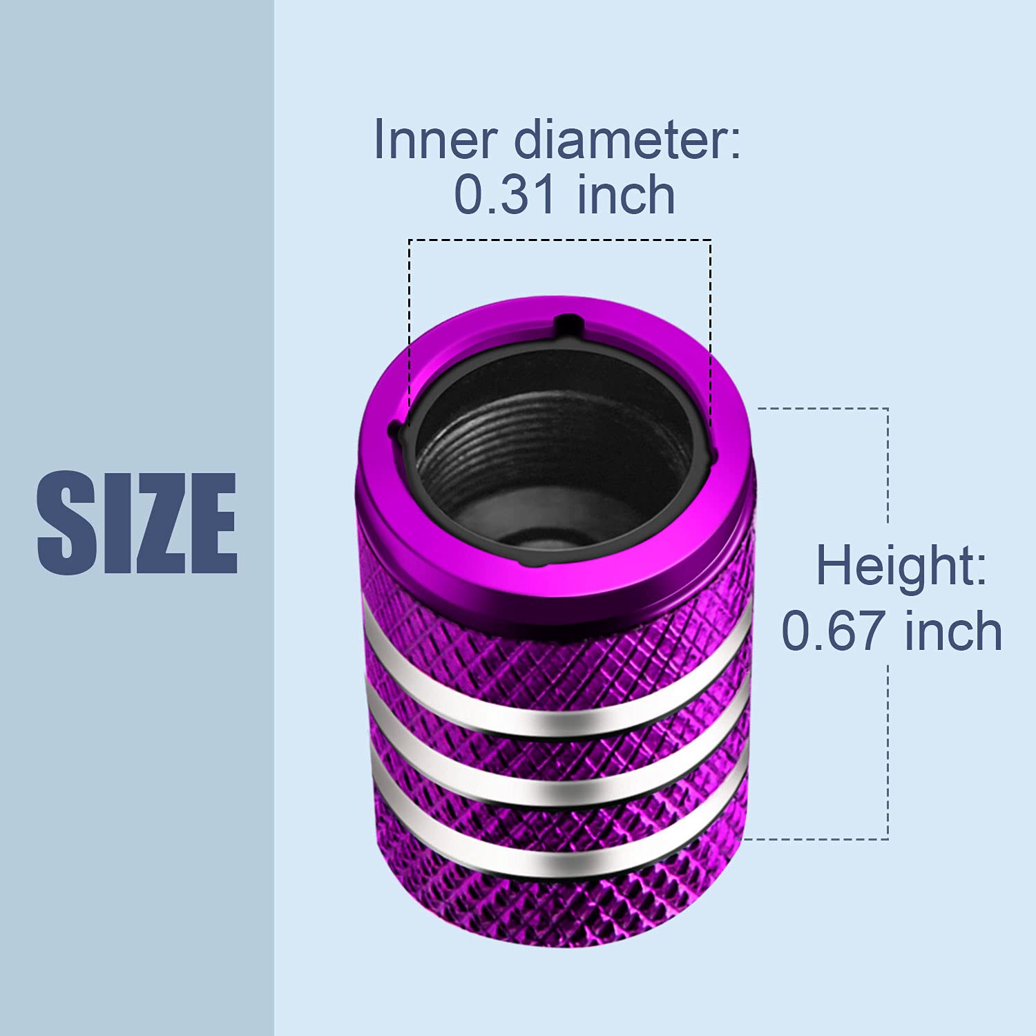 Tire Valve Stem Cap Cover - (5 Pack) Tire Air Caps Metal With Plastic Liner Corrosion Resistant Leak-Proof Cat/Dog Paw For Car Truck Motorcycle Bike Purple