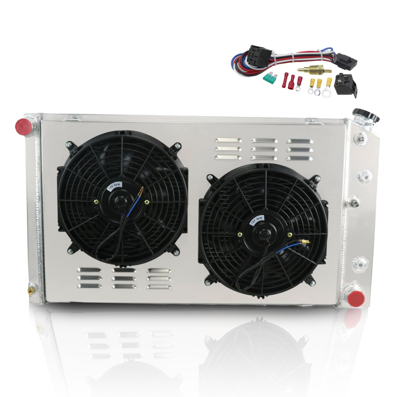 ECMRAD 3 Rows Racing Radiator for Chevy Camaro 1970-1981/ Monte Carlo 1980-1987 G-Body Oldsmobile Cutlass/Pontiac Grand Prix +Sh