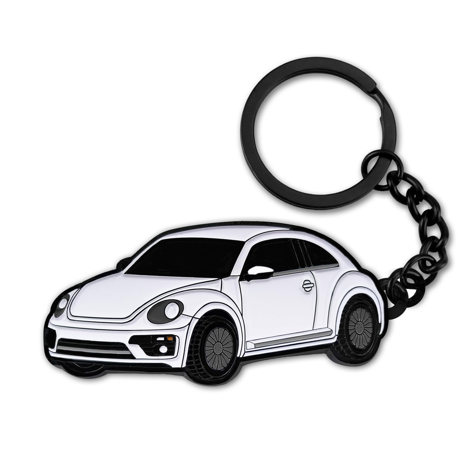 Glahorse For Volkswagen New Beetle Keychain，For Volkswagen New Beetle Accessories 2005-2022，Metal Keychain (White)