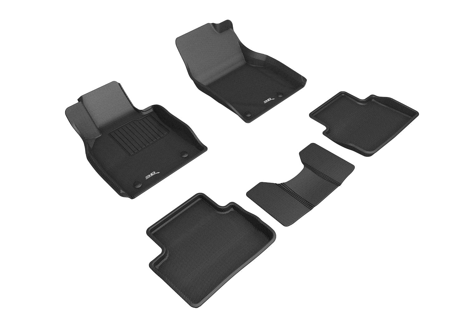 3D Maxpider Custom Fit Kagu Floor Mat (Black) Compatible With Mazda Mazda3 2019-2025 / Cx-30 2020-2025 - Full Set