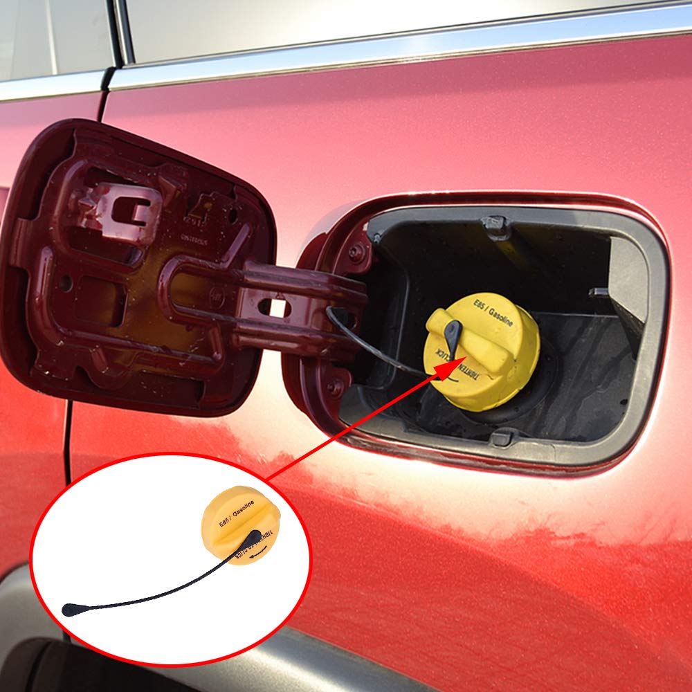E85 Fuel Tank Filler Cap,Gas Cap Fit For Chrysler Dodge Jeep -2011-2019 Journey, 2014-2017 Cherokee, 2011-2013 Grand Cherokee, 2008-2019 Grand Caravan And More,Replace 52030379Ab, 52030380Ab,4766580Ab