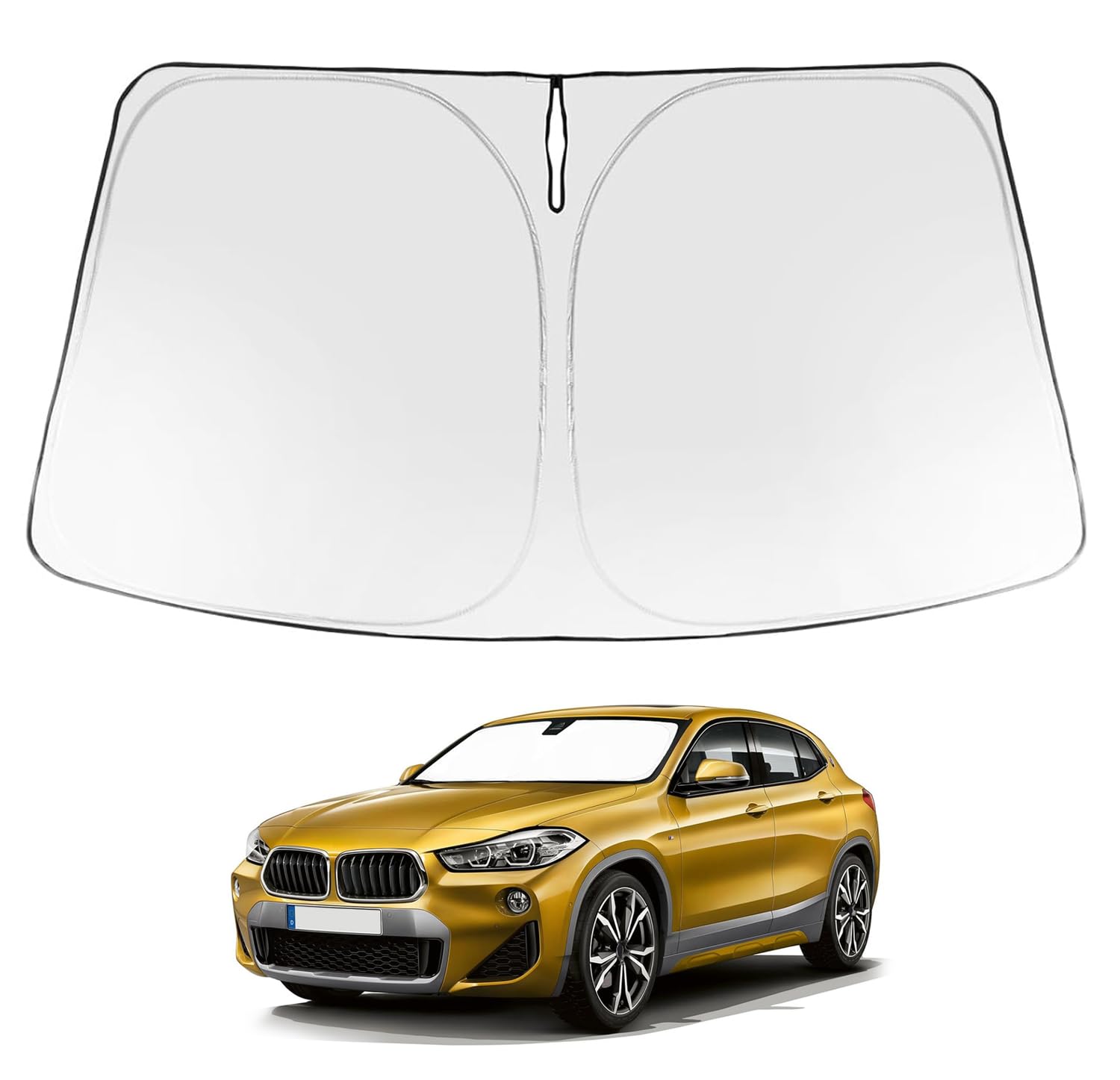 Proadsy 2025 Upgrade Windshield Sun Shade Custom Fit 2018-2023 Bmw X2 F39 Foldable Front Sunshade Protector Sun Visor Blocks Uv
