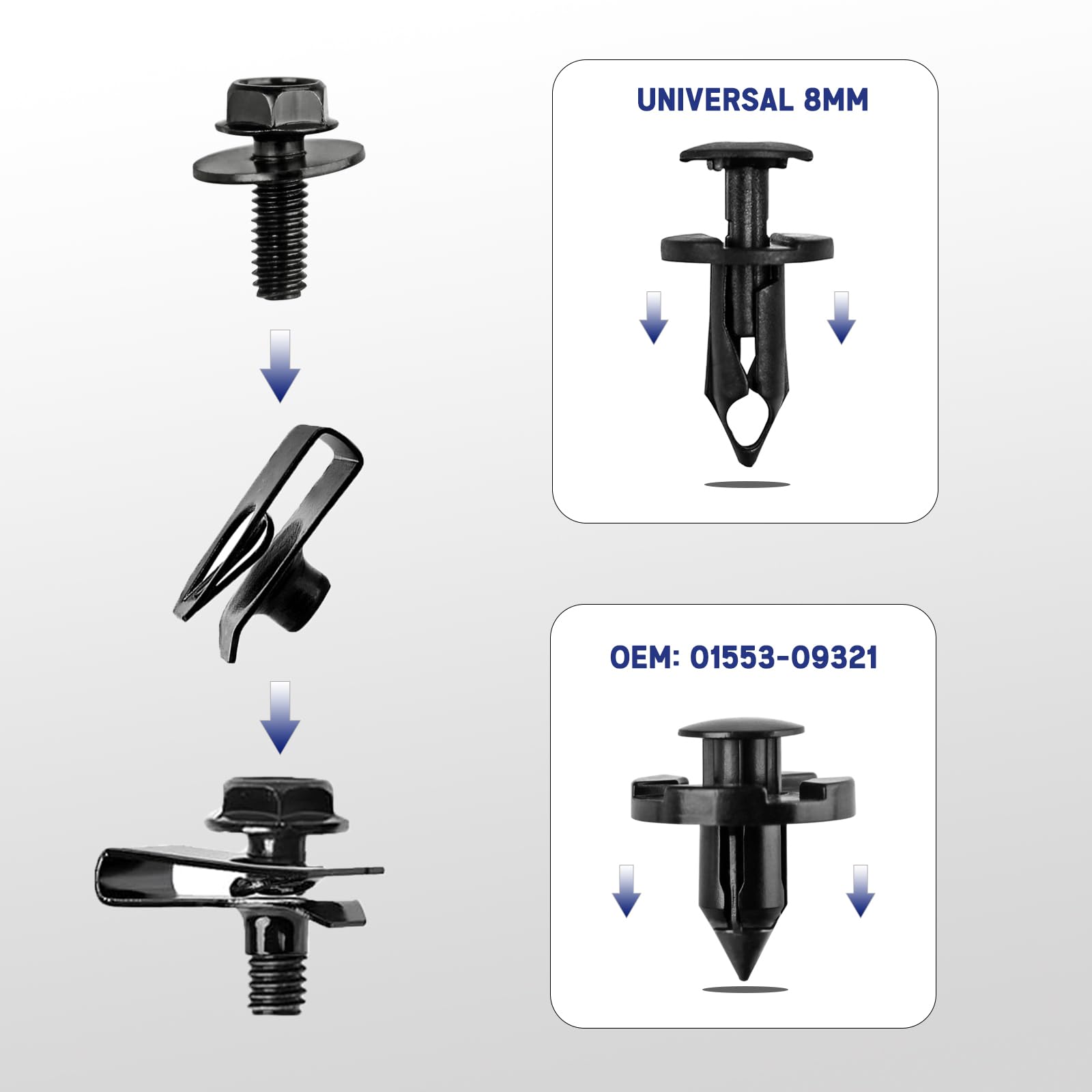 Unigt 60Pcs Engine Under Cover Splash Shield Guard Body Bolts Compatible With Nissan/Infiniti 370Z 350Z G35 G37 Fx35 Fx45 Ex35 B