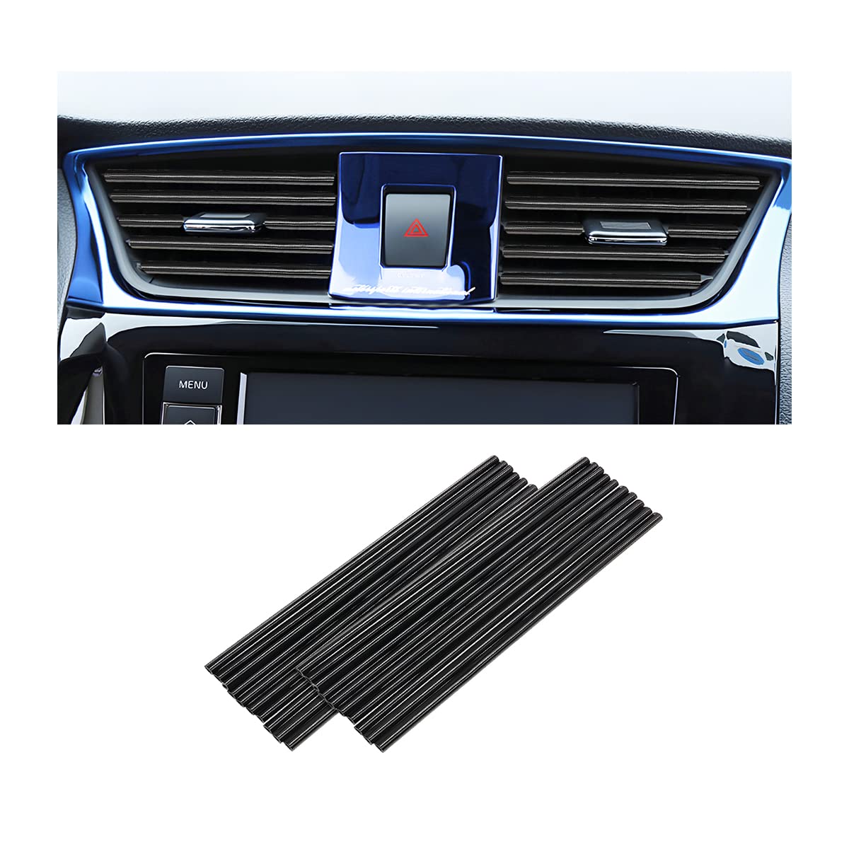 8Sanlione Car Air Conditioner Decoration Strip, Universal Waterproof Bendable Pvc Air Vent Outlet Trim Decoration, Suitable For 