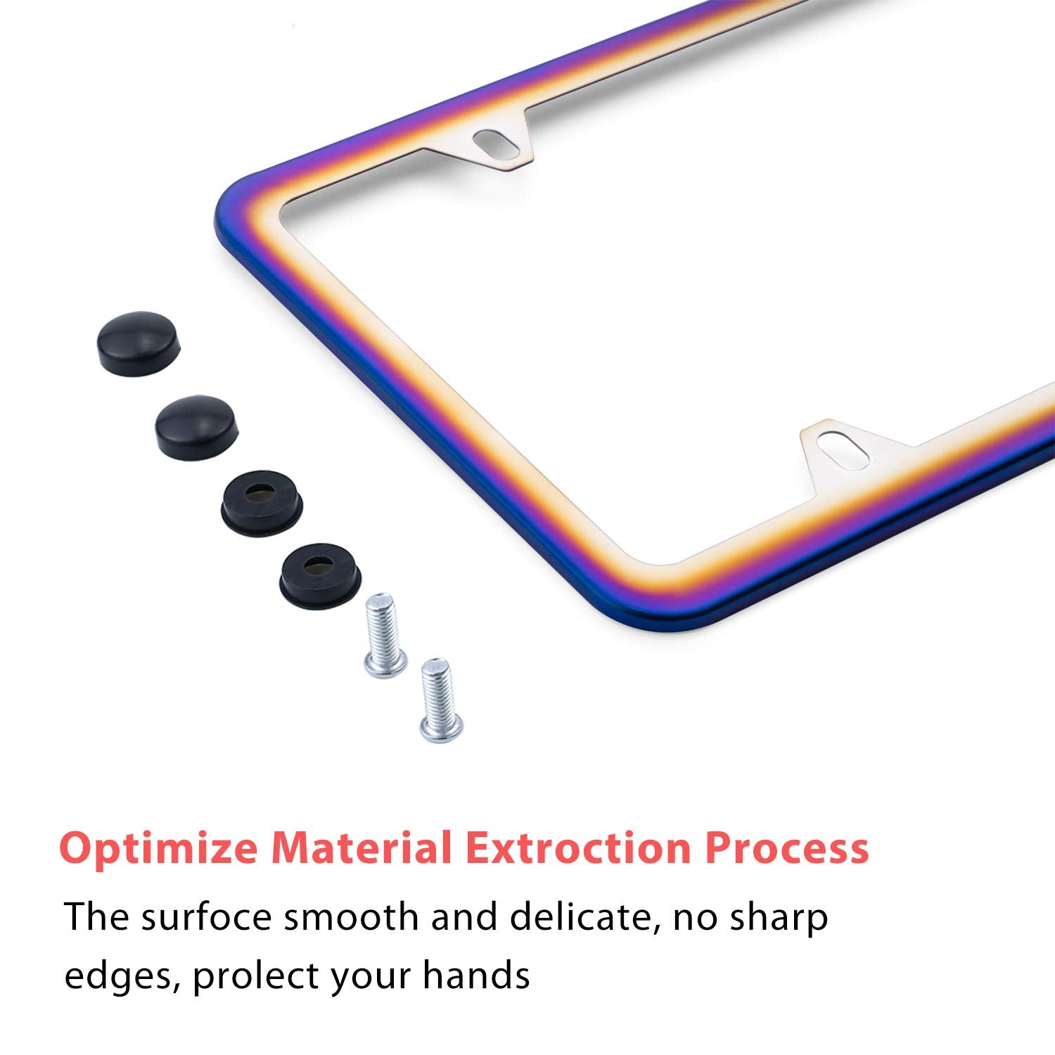 Livtee Motorcycle License Plate Frames, 2 Pcs Car Licence Frame Parts, 4 Holes Stainless Steel With Slim Design For Us Auto Powe