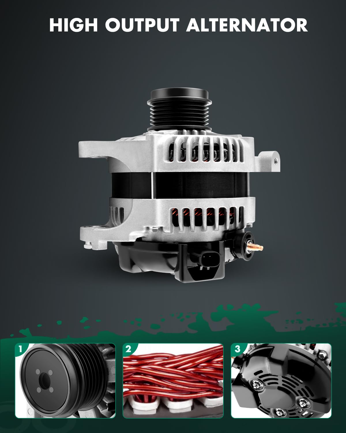 SCITOO Alternator Fits for Chrysler Pacifica 2004-2006 V6 3.5L - 12V 145Amp CW 6 Groove Clutch Pulley, Replace OE 11063 AND0312