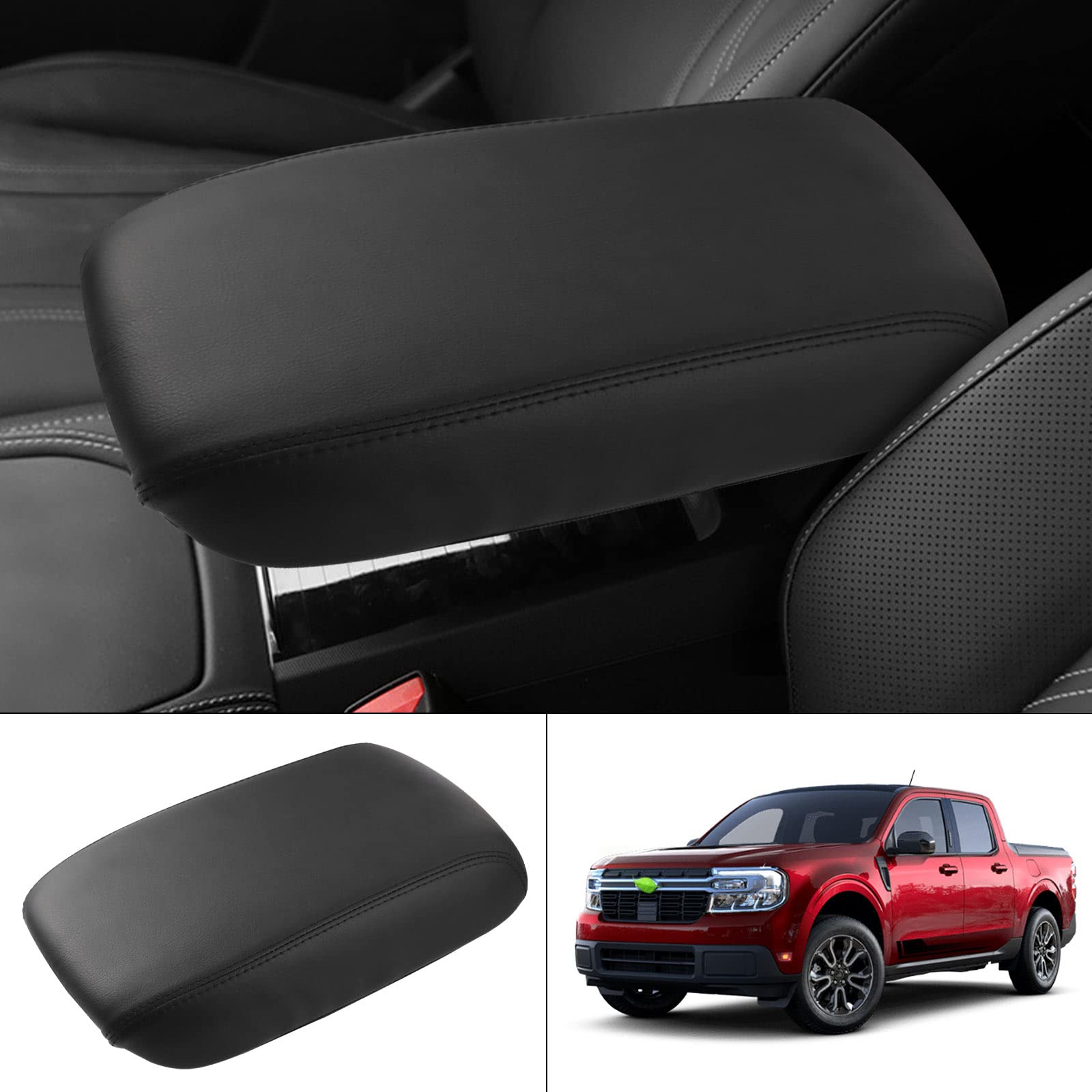 Autorder Center Console Cover for Ford Maverick 2022 2023 2024 Accessories Armrest Cover Anti-Scratch Middle Console Pad Leather
