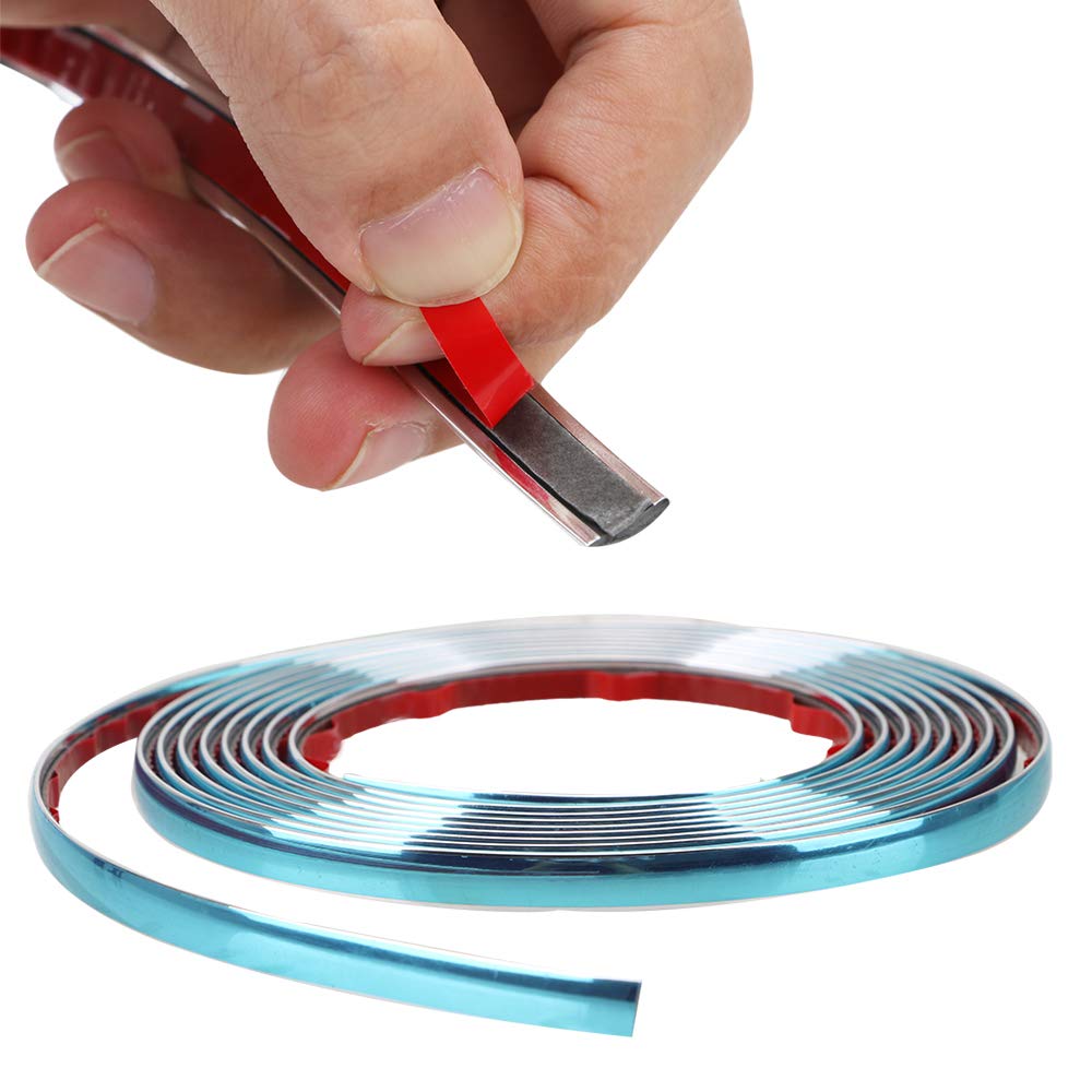 Sbwlkj 25Ft Automotive Chrome Trim Molding 1/2''(12Mm) Universal Car Side Moldings(Self Adhesive) Uv-Protected Scratch-Proof For