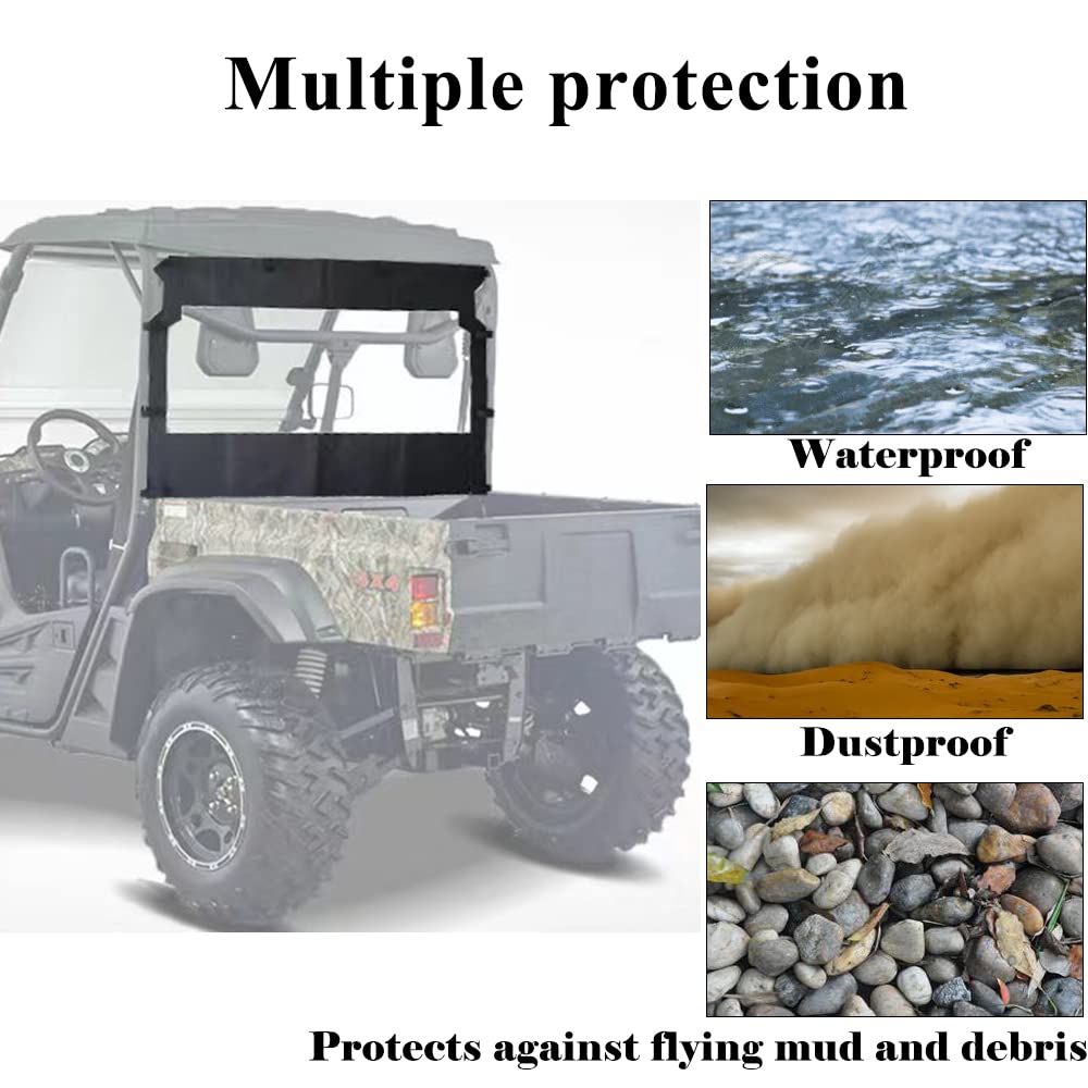 Chikia Soft Rear Windshield Back Dust Panel For Hisun UTV 500 700,Massimo 500 700,Axis 500 700,Coleman outfitter 500 700