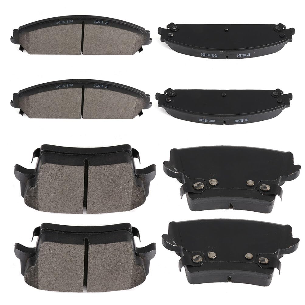 Cciyu D1058 D1057 Front & Rear Semi-Metallic Disc Brake Pads Kit For Chrysler 300 2005-2019,For Dodge Challenger 2009-2017,For D