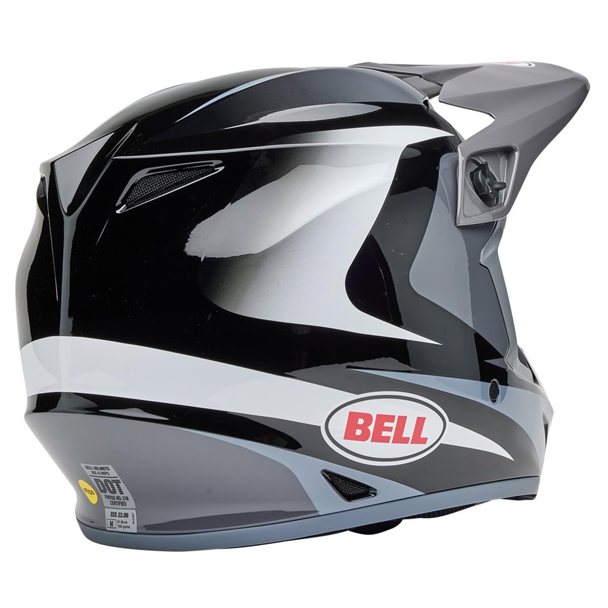 Bell Mx-9 Mips Dirt Helmet (Gloss Jackal Black/White - Large)