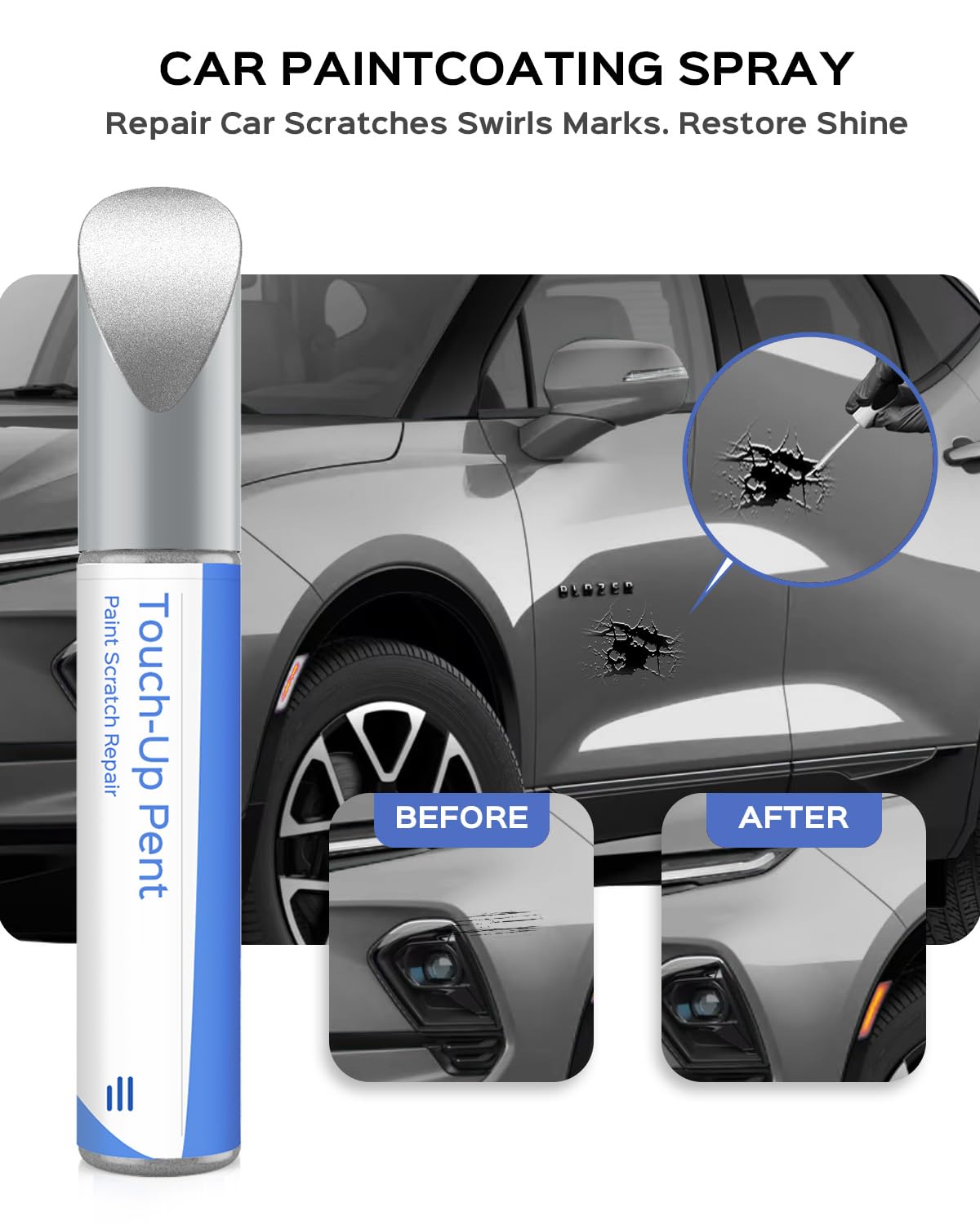 Parts4Ev Gan/9W5/Wa636R/Wa8636/17 Ice/Quick Silver/Switchblade Met Touch Up Paint Compatible With Chevrolet Exact Match Chips An