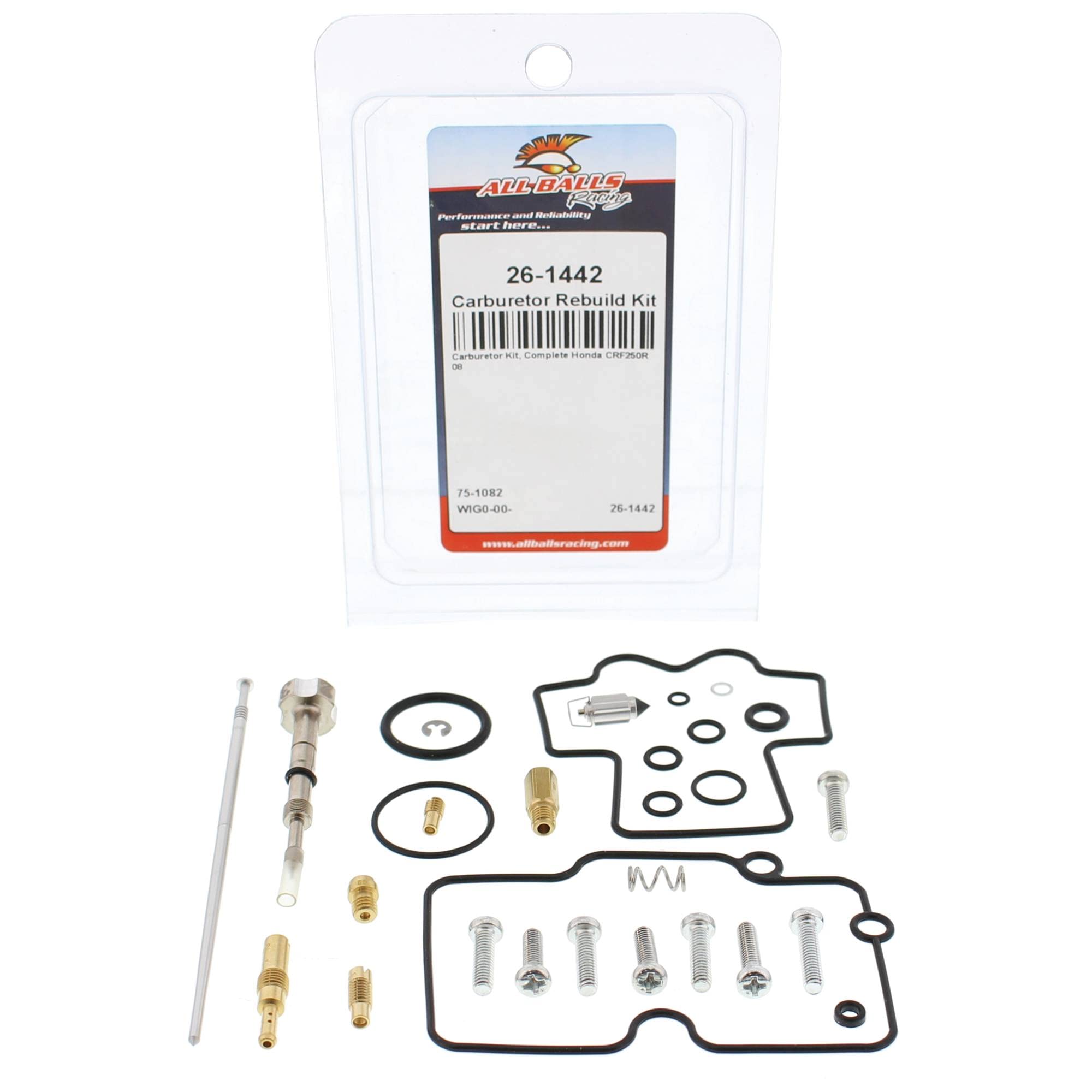 All Balls Racing Carburetor Rebuild Kit 26-1442 Compatible With/Replacement For Honda Crf250R 2008