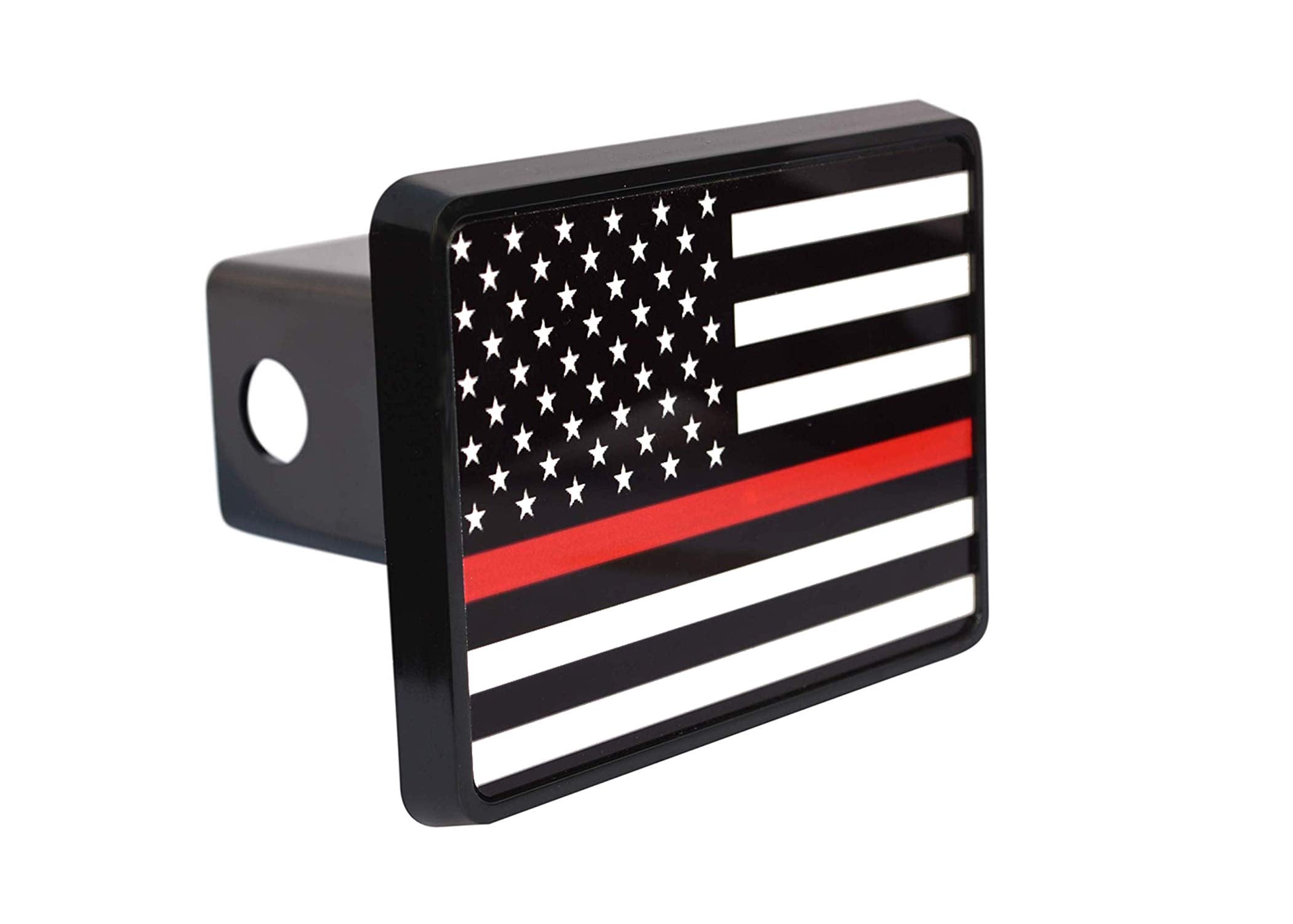 Rogue River Tactical Thin Red Line Flag Trailer Hitch Cover Plug US Firefighter Fire Fighter Truck Department FD