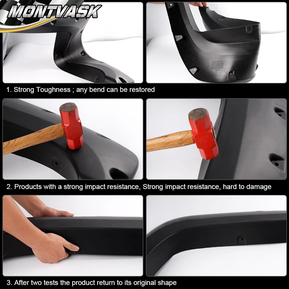 PIT66 Pocket Rivet Upgrade Fender Flares, Compatible with 1999-2006 Chevy Silverado/1999-2006 GMC Sierra, Wheel Tire Fenders Tex