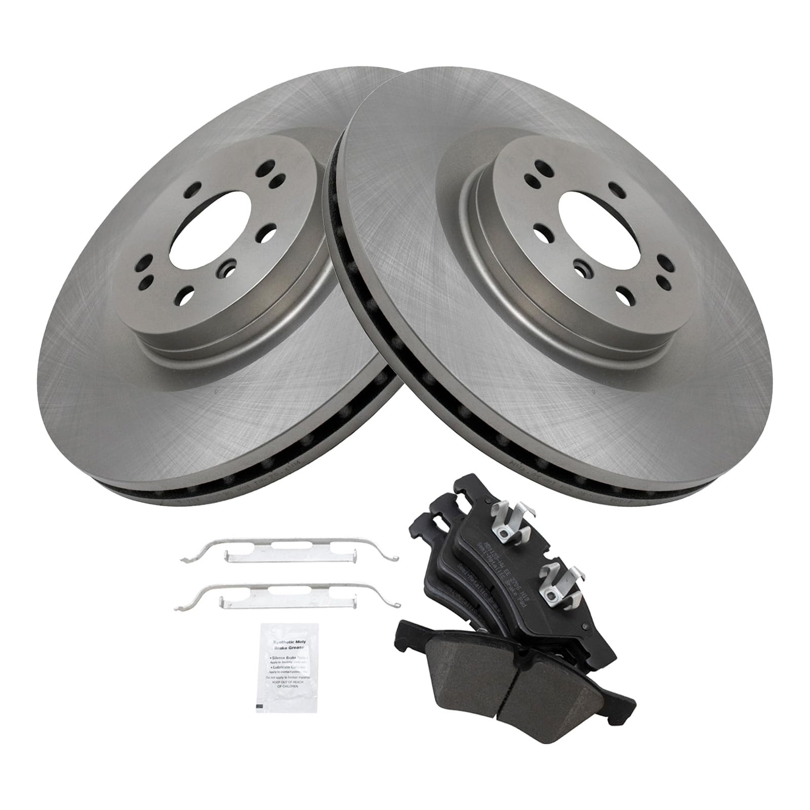 Trq Front Brake Pad & Rotor Kit Semi-Metallic Compatible With Mercedes-Benz
