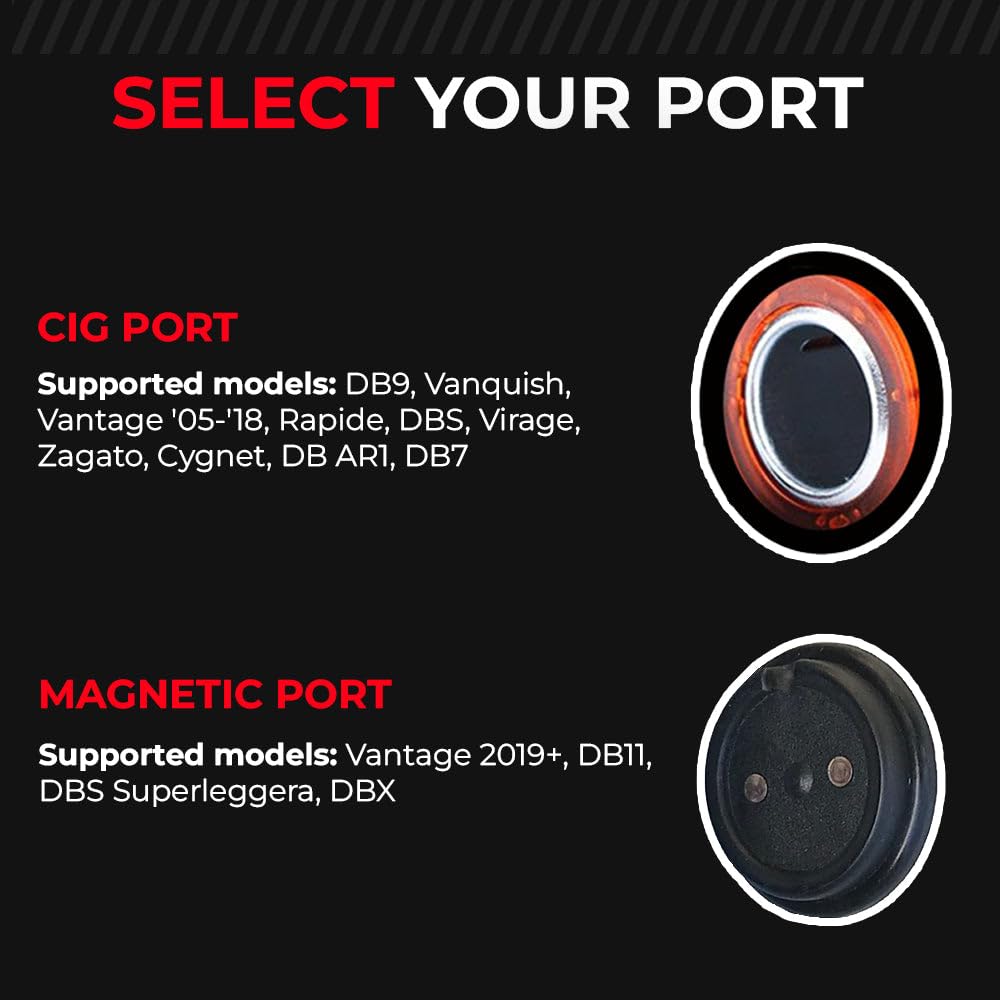 Jmr Battery Charger For Aston Martin Db9 Vantage Vanquish Rapide Dbs Virage Db7 Trickle Charger Conditioner Maintainer (12V Cig Port, No Lithium Mode)