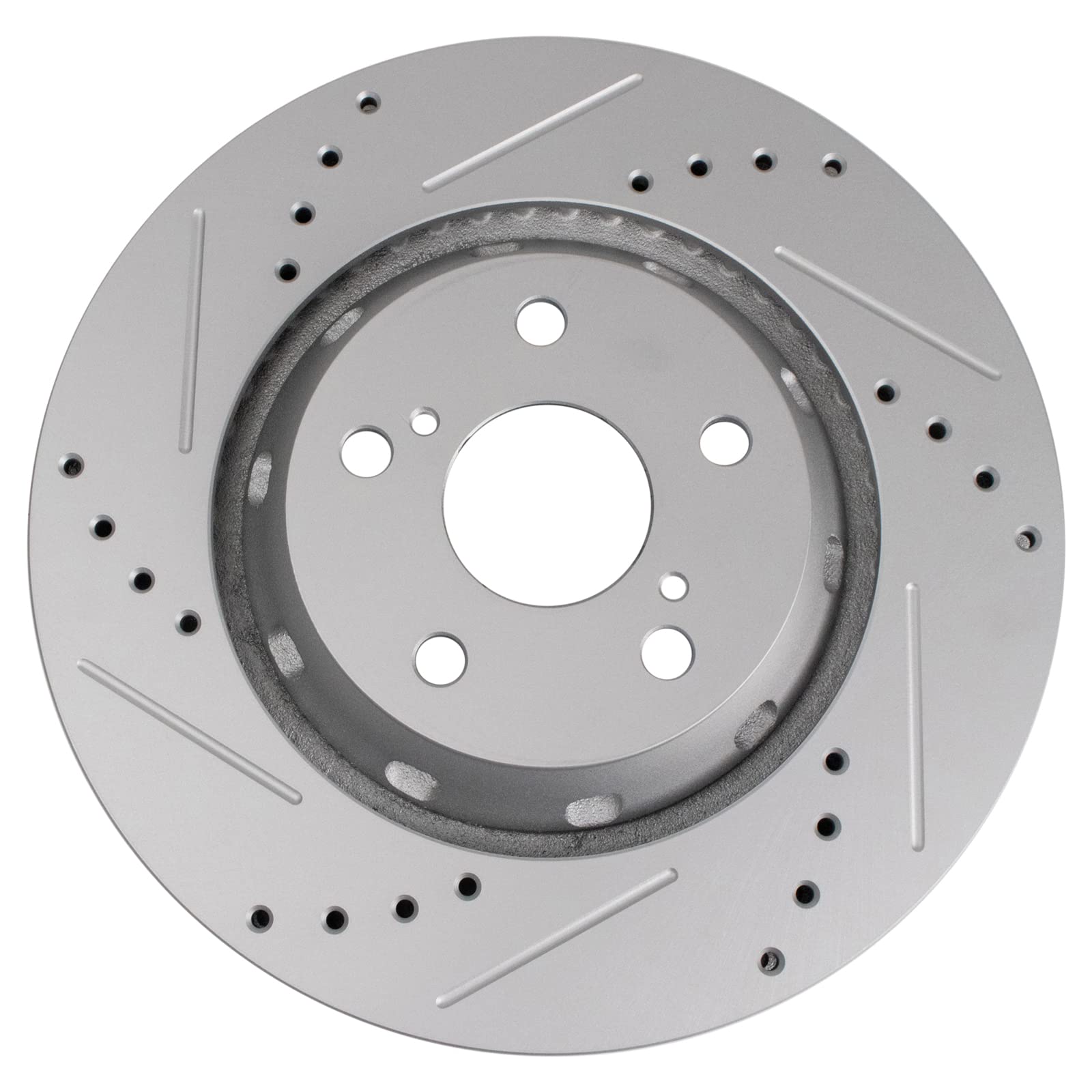 Trq Front Performance Brake Rotors Set Premium G-Coated Cross Drilled & Slotted Compatible With 2009-2015 Toyota Venza