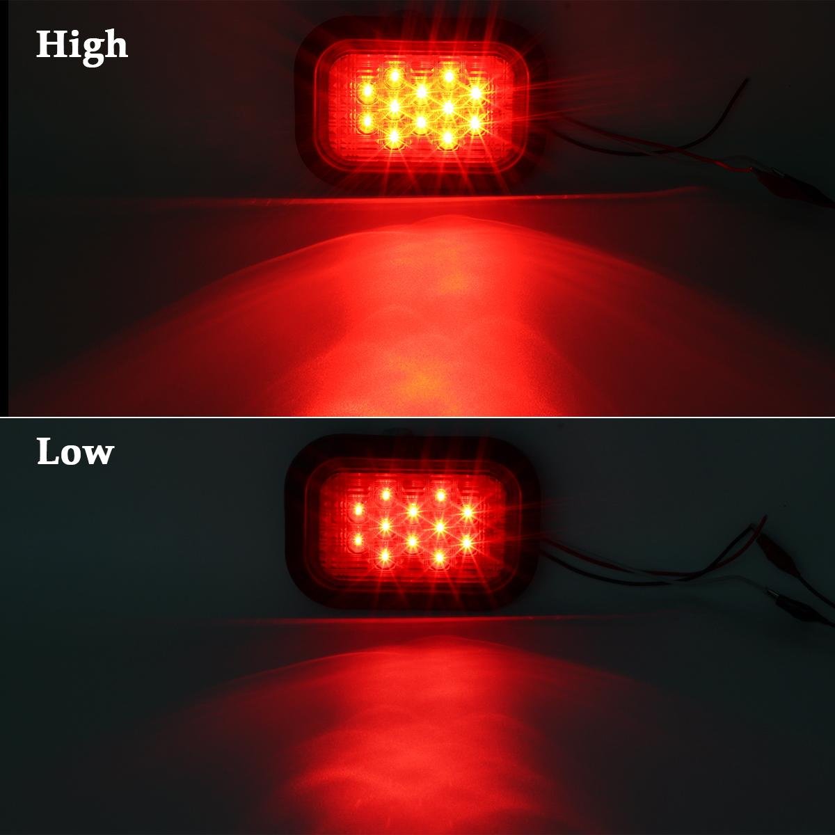 Partsam 6Pcs 5x3 LED Truck Trailer Hitch Light, 12 LED, Flush Mount, Stop/Turn/Tail & Backup, 4xRed+2xWhite