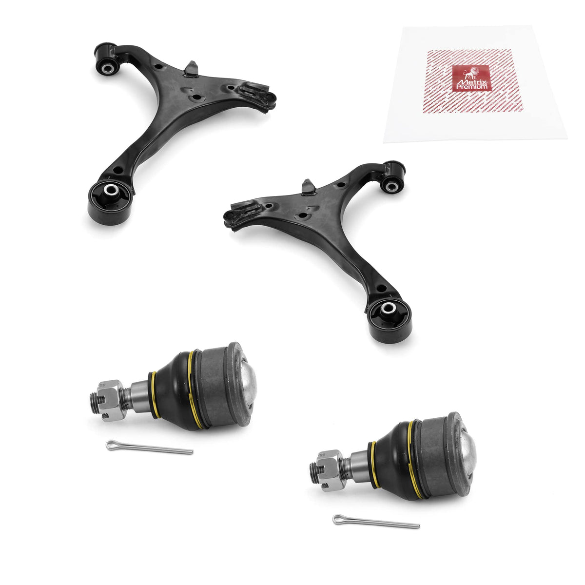 Metrix Premium Chassis Parts - 4 Pc Front Lower Control Arm & Front Lower Ball Joint Kit Fits 2001-2005 Acura El, 2001-2005 Hond
