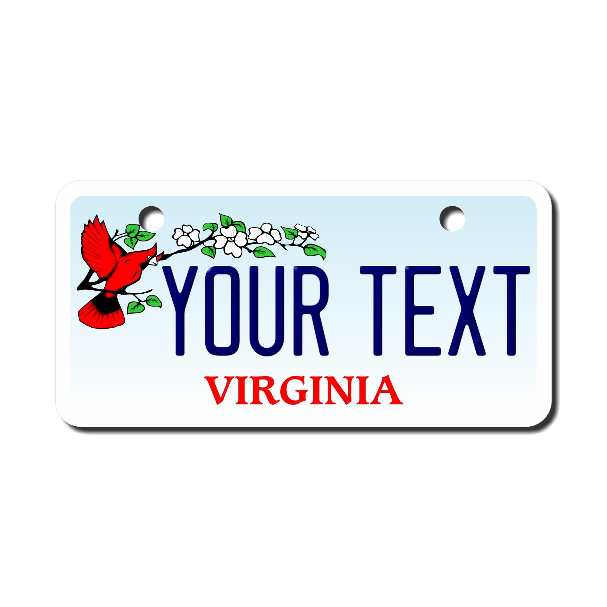 Teamlogo - Personalized Virginia License Plate - Custom Aluminum Name, Text, Or Number Plate - Customized License Bike Accessori