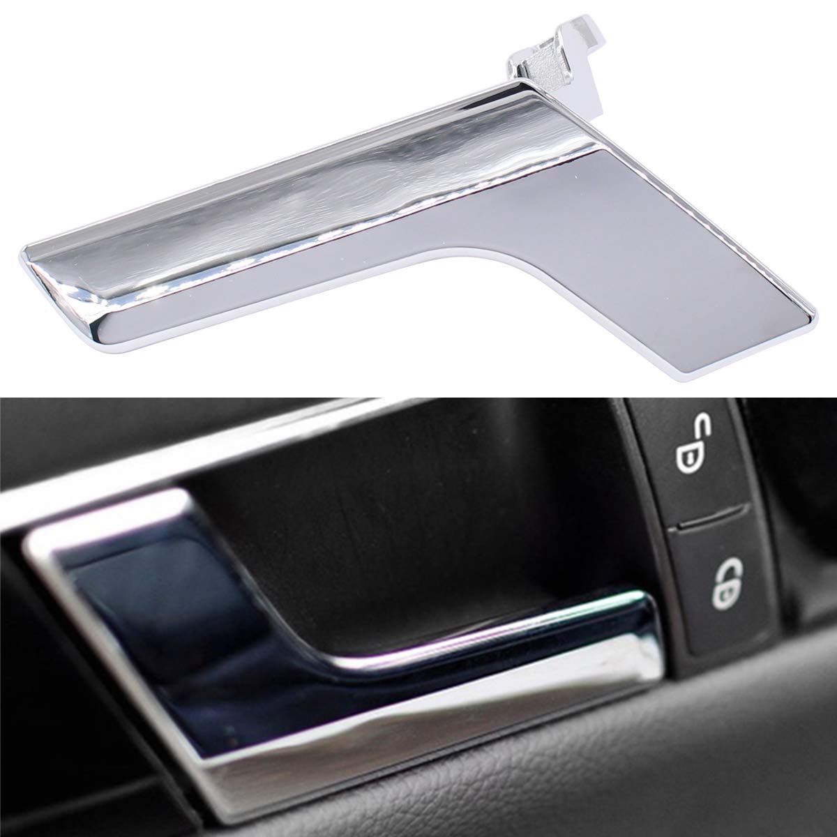 Left Side Chrome Inside Interior Door Handle Repair Kit For Mercedes W204 X204 W204 C-Class (Sedan & Wagon) 2008, 2009, 2010, 20