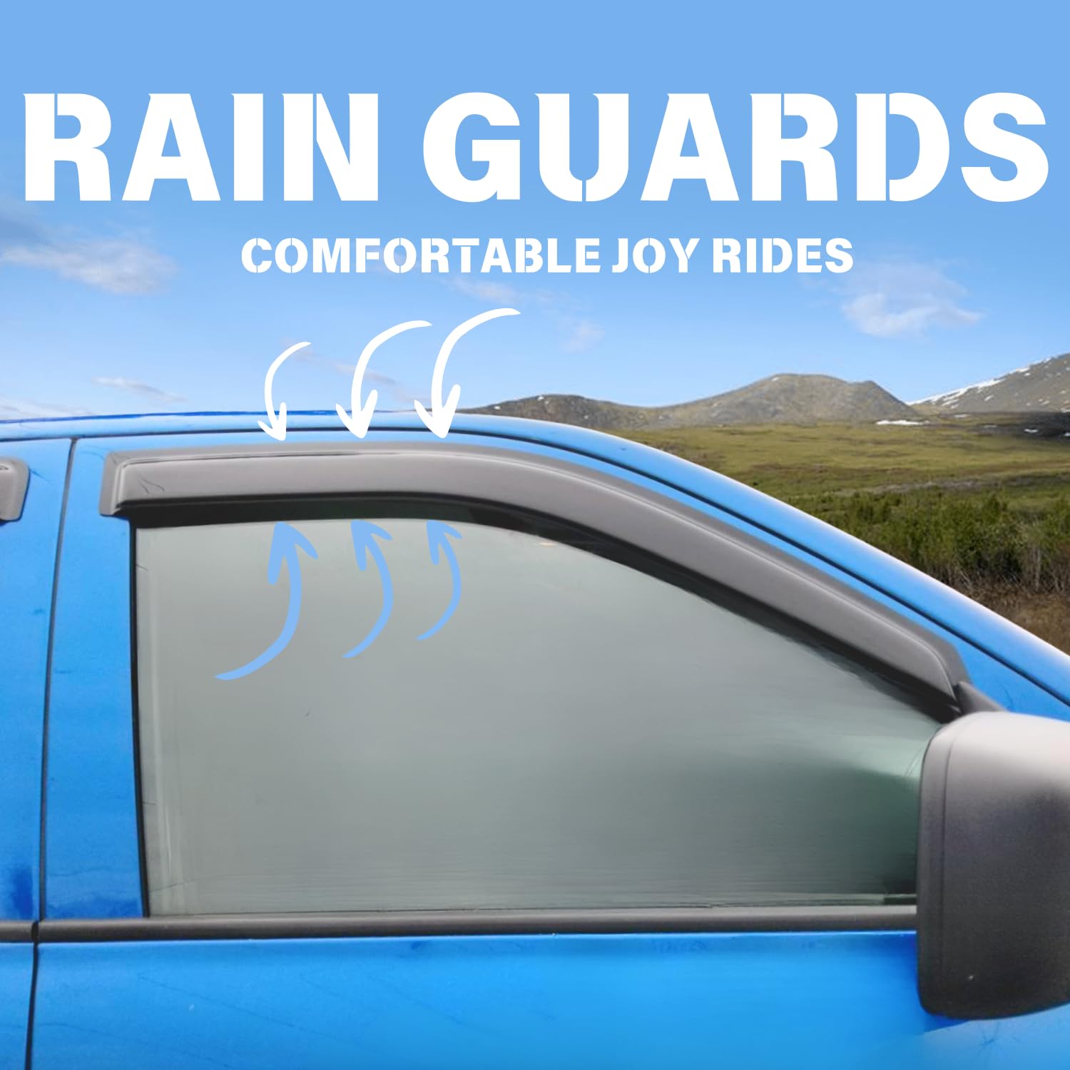 94251 Waterproof Sunproof Rain Guards Set, 4Pcs Out-Channel Protective Side Window Wind Deflectors, Window Visor Fit For 2008-20