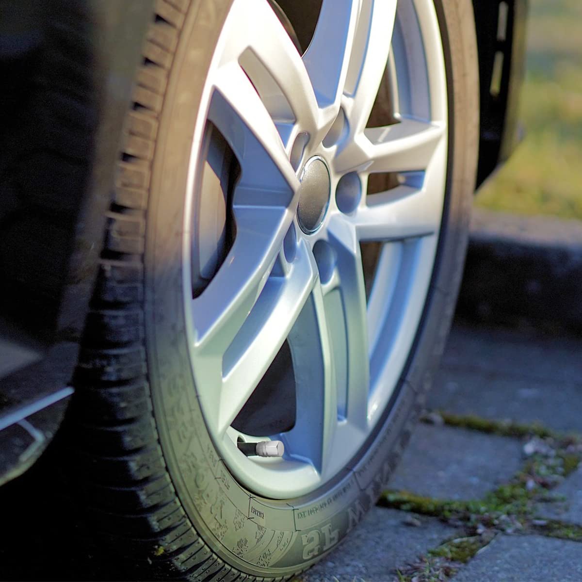 12 Pcs Car Tire Valve Stem Caps, Airtight Caps/Covers, Universal For Cars, Bicycles, Motorcycles, Suvs, Car Accessories For Men Women (Silver)