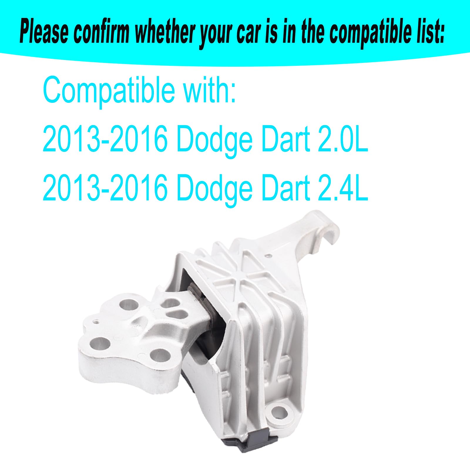 Transmission Mount- Left with Hydraulic Compatible with 2013-2016 Dodge Dart 2.0L 2.4L Replacement for 3385 A5822 / A5823 681718