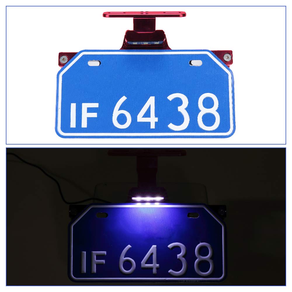 Kemimoto Motorcycle License Plate Bracket Fender Eliminator Kit Universal Motorcycle Tail Tidy License Plate Holder Mount Red