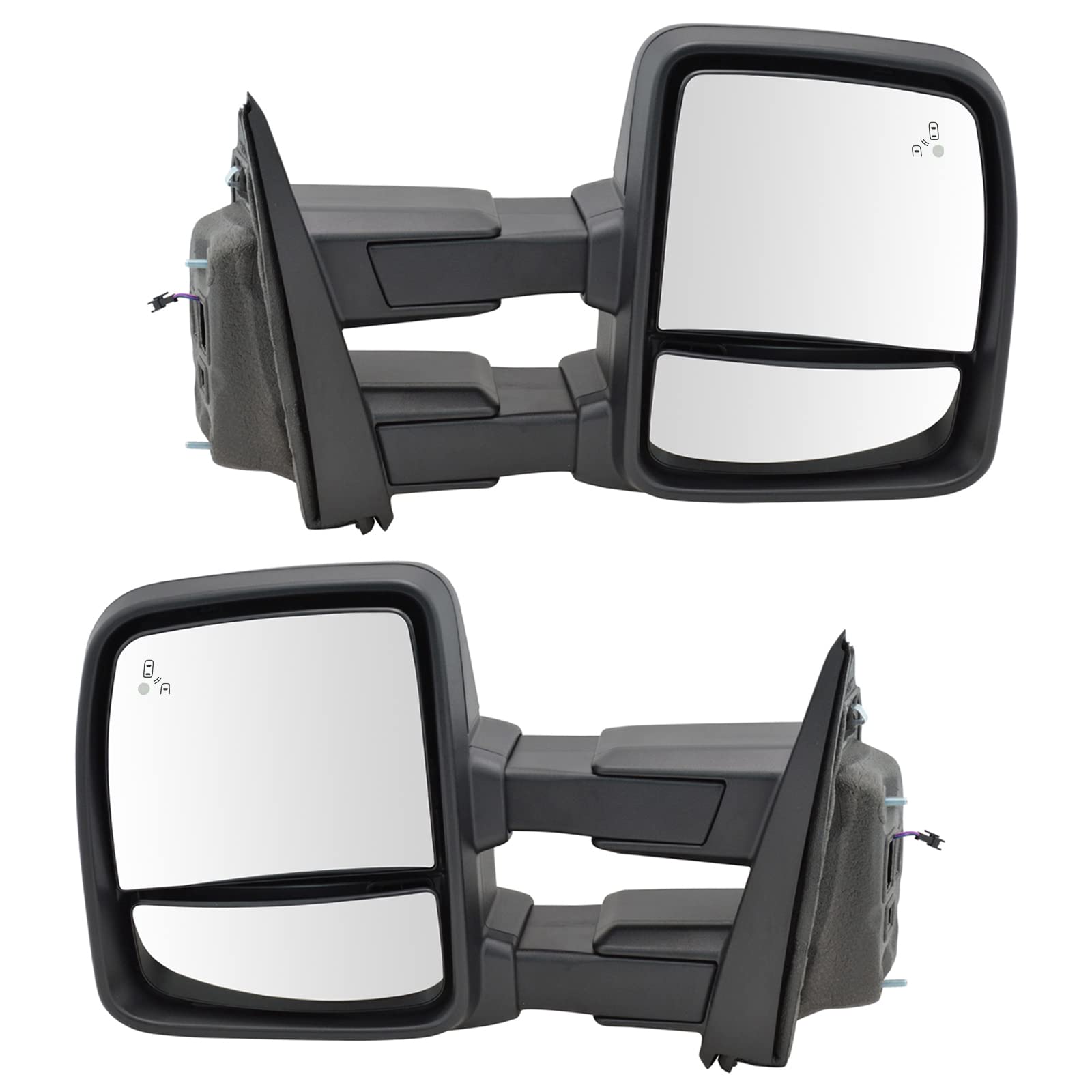 Trail Ridge Tow Mirror Heat Blind Turn Diy Power Fold Spot Marker Pair Compatible With 2015-2018 Ford F-150