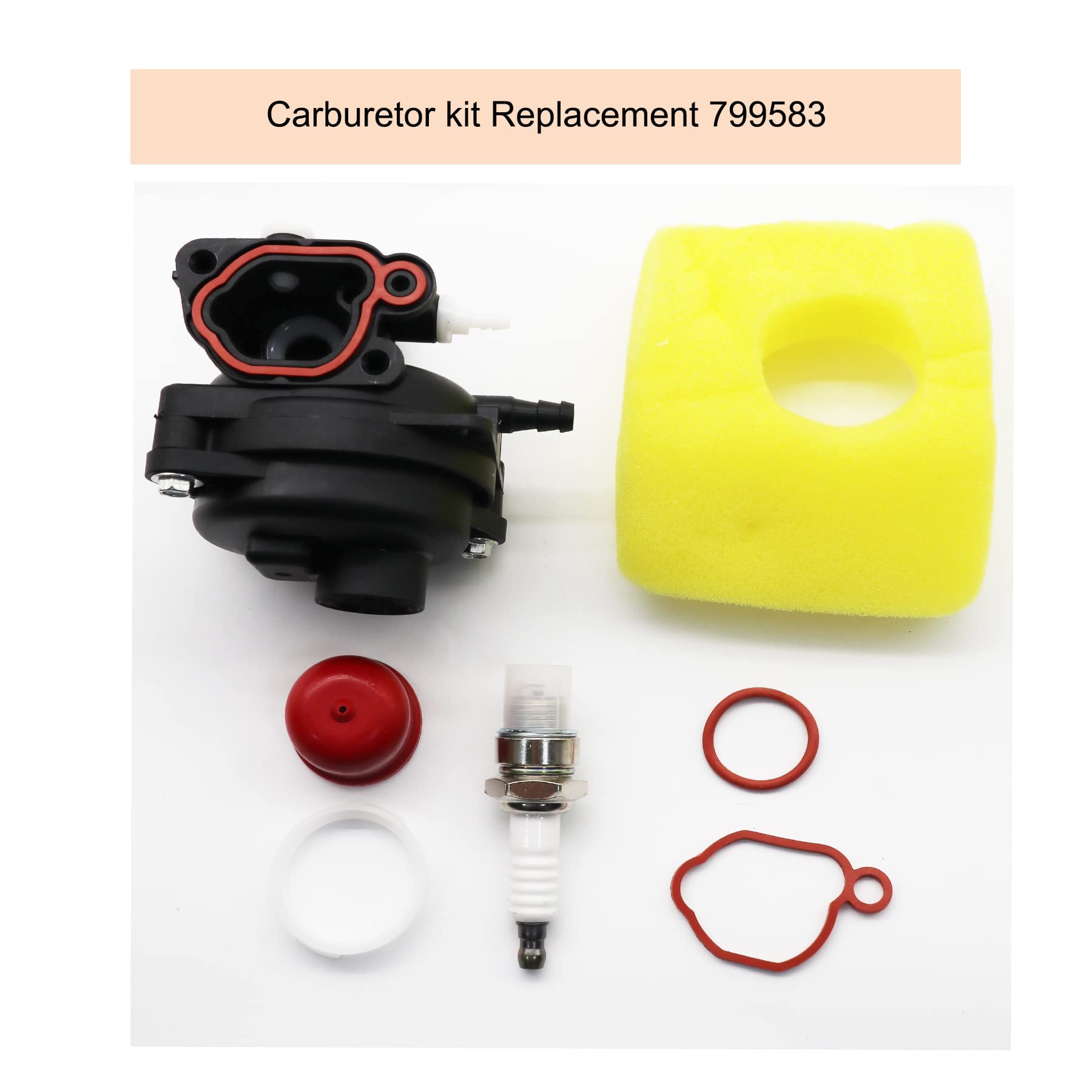 Replace 799583 Carburetor Kit - 593261 595656 591979 591160 - Fits For B&S Lawnmower Engine 300E 450E 500E 550Ex 500 125Cc 140Cc 08P502 8P502 09P602 9P602