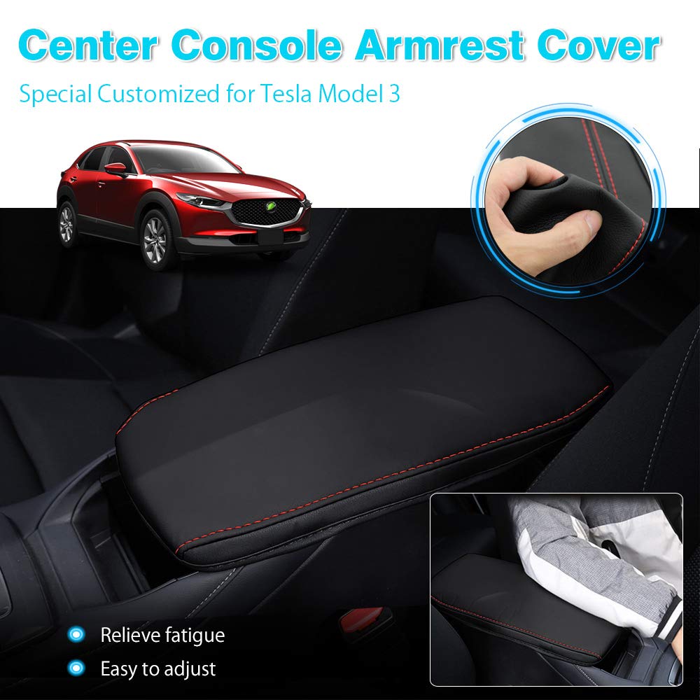 Autorder Center Console Cover For 2020-2022 2023 2024 2025 Mazda Cx30 Cx-30 Accessories Armrest Cover Anti-Scratch Middle Console Pad Leather Armrest Protector