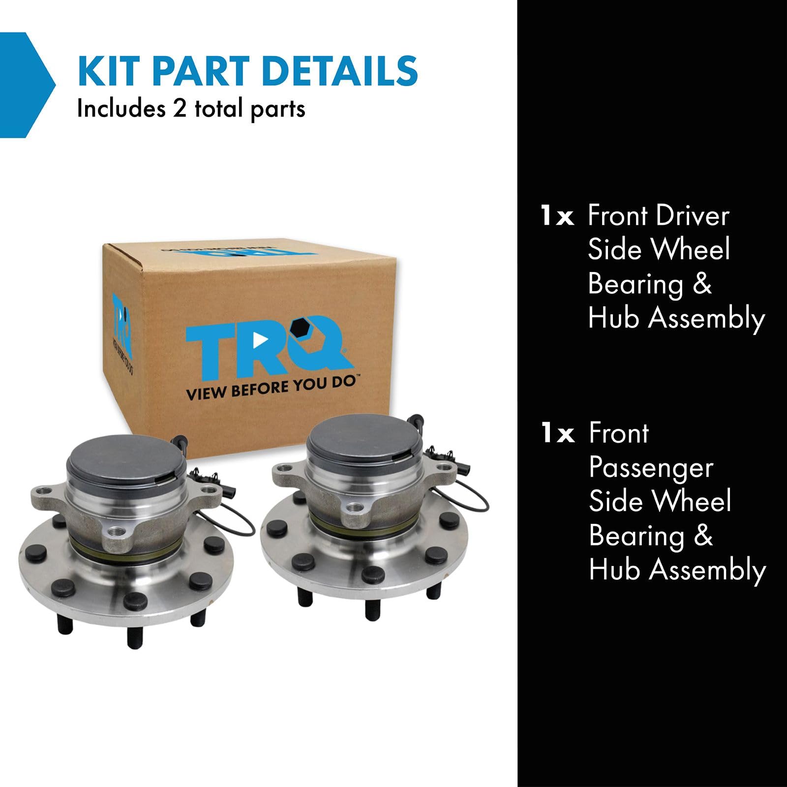 Trq Front Wheel Hub Bearings Assembly Set Compatible With 2012-2021 Nissan Nv1500 Nv2500 Nv3500