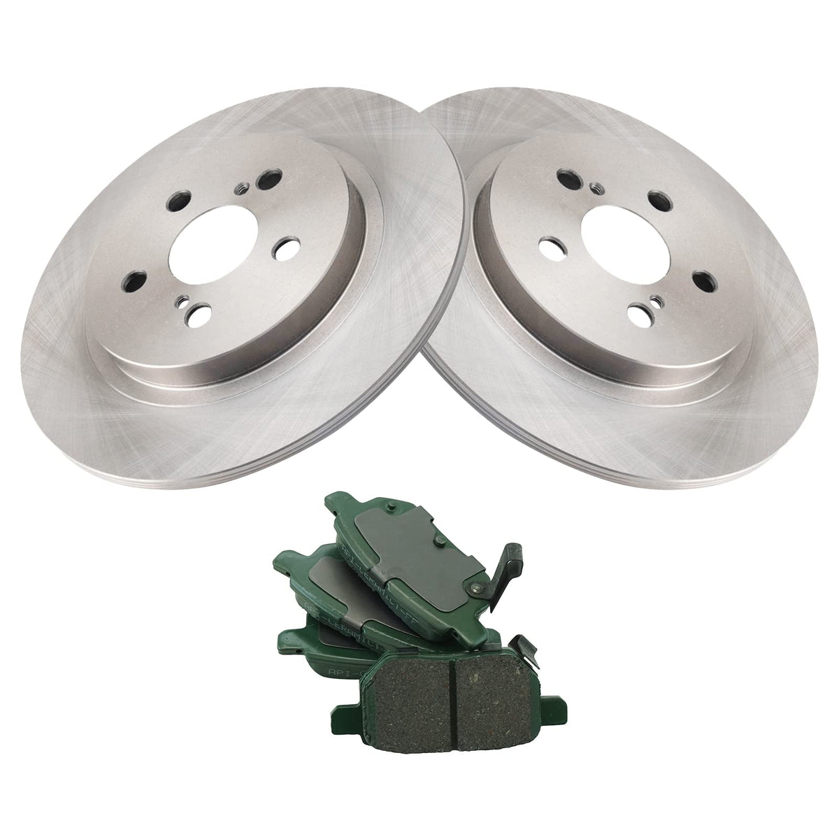 TRQ Rear Brake Pad & Rotor Kit Brake Pads Brake Rotor Ceramic Solid Compatible with 2011-2017 Lexus CT200h